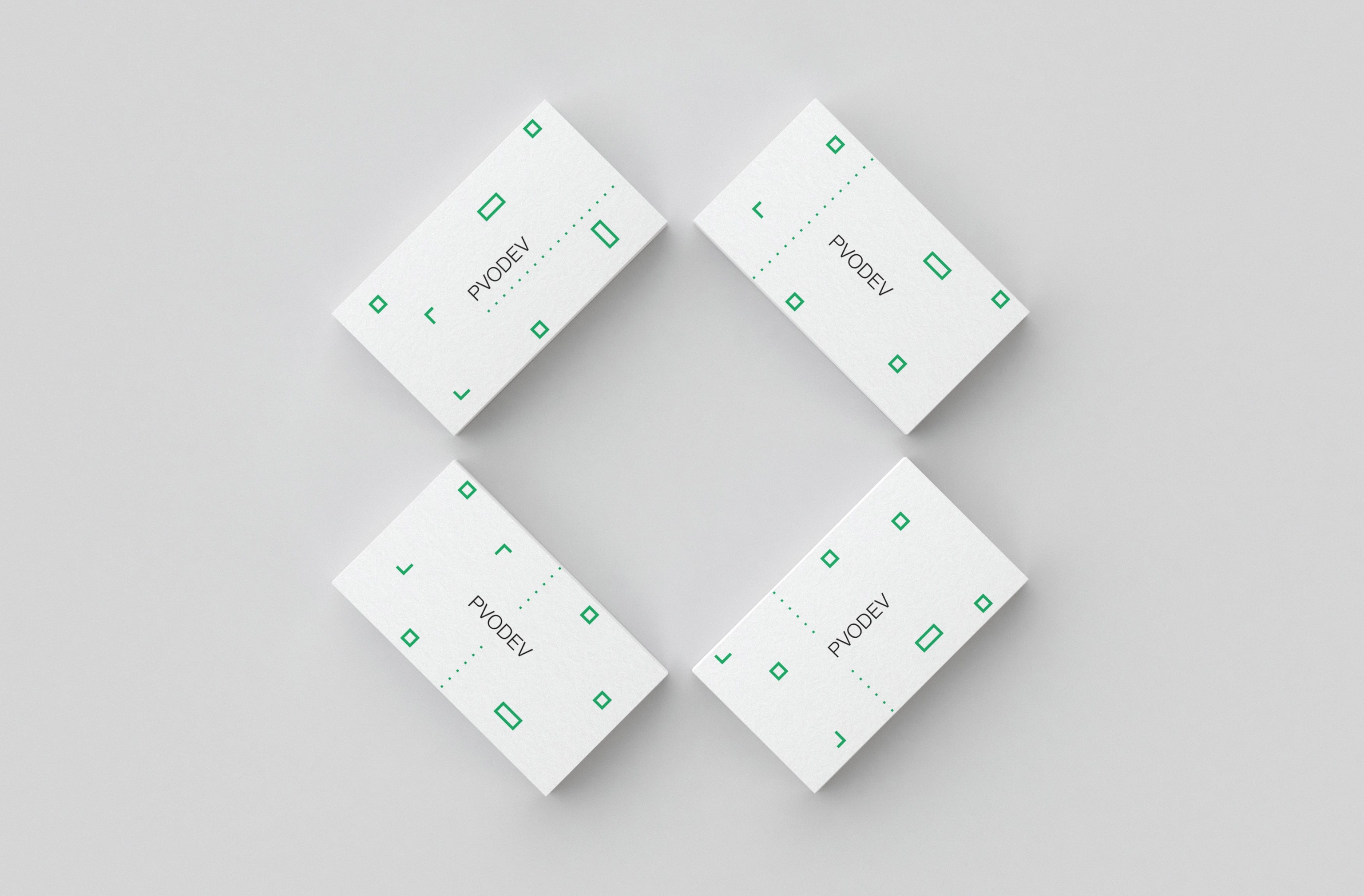 Business cards design Personal Brand Identity for Web Developer: PWODEV