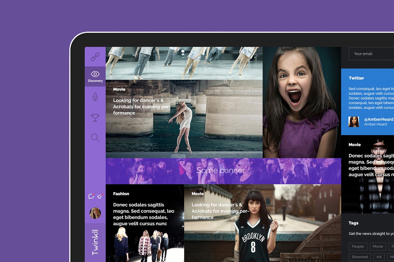 Discovery page design Twinkll
Great online casting and audition service