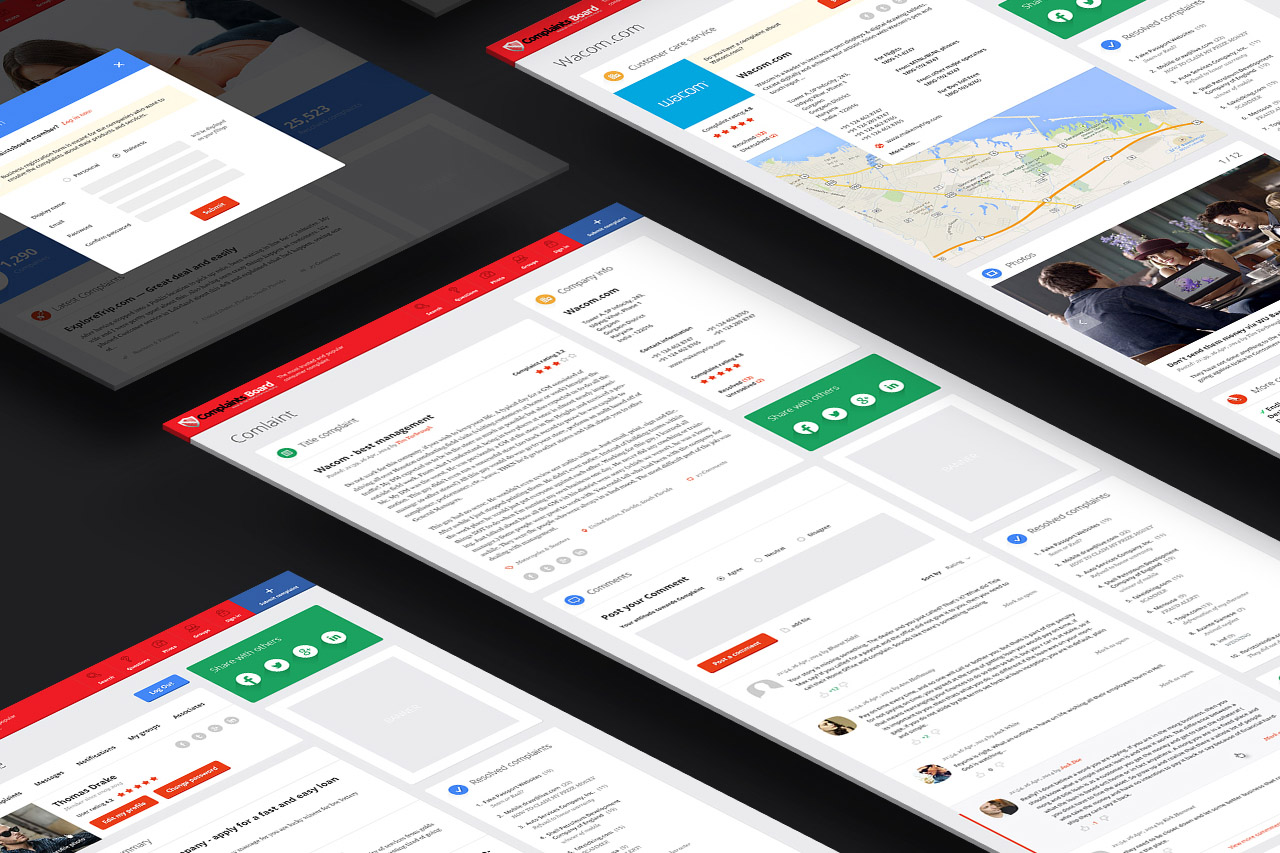 All pages design for Complaints Board the most trusted and popular consumer complaints website