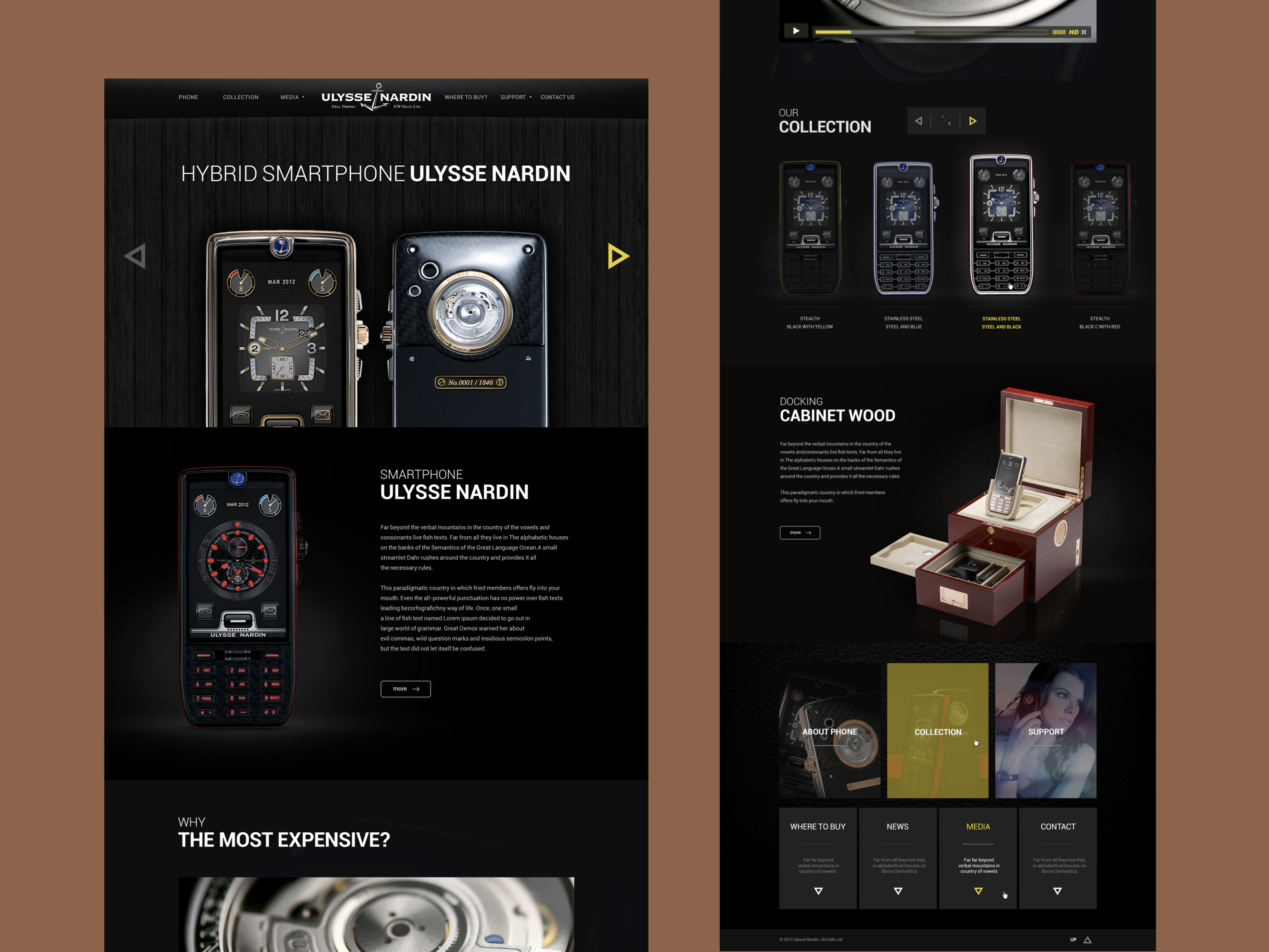 Ulysse Nardin website design homepage