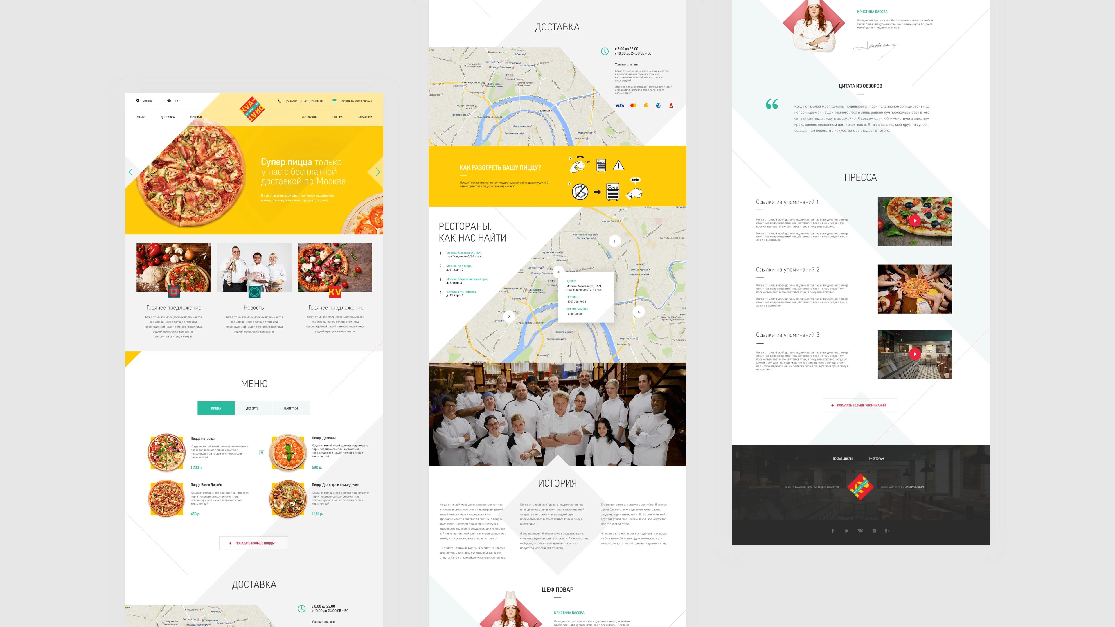 kvadrat landingpage design website design by basov design