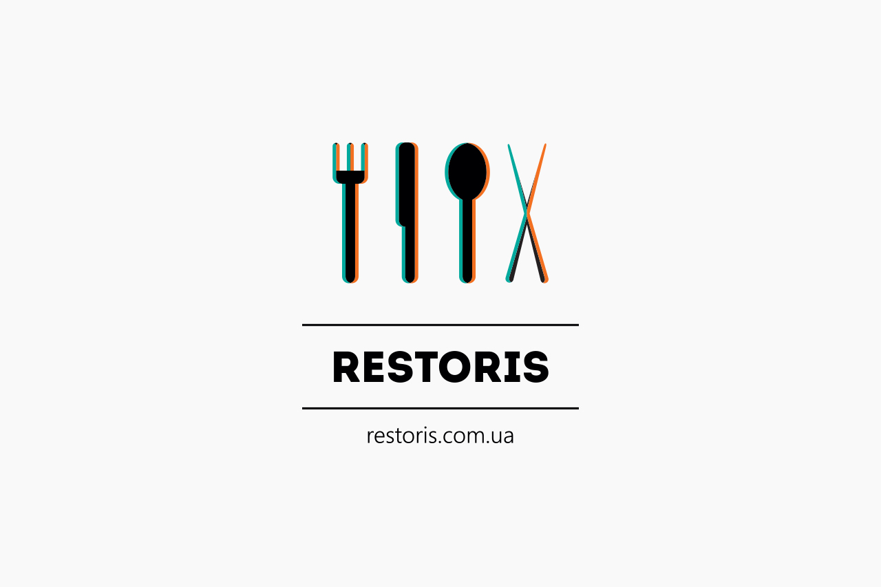 Restoris logo design and branding Ordering food delivery from any restaurant