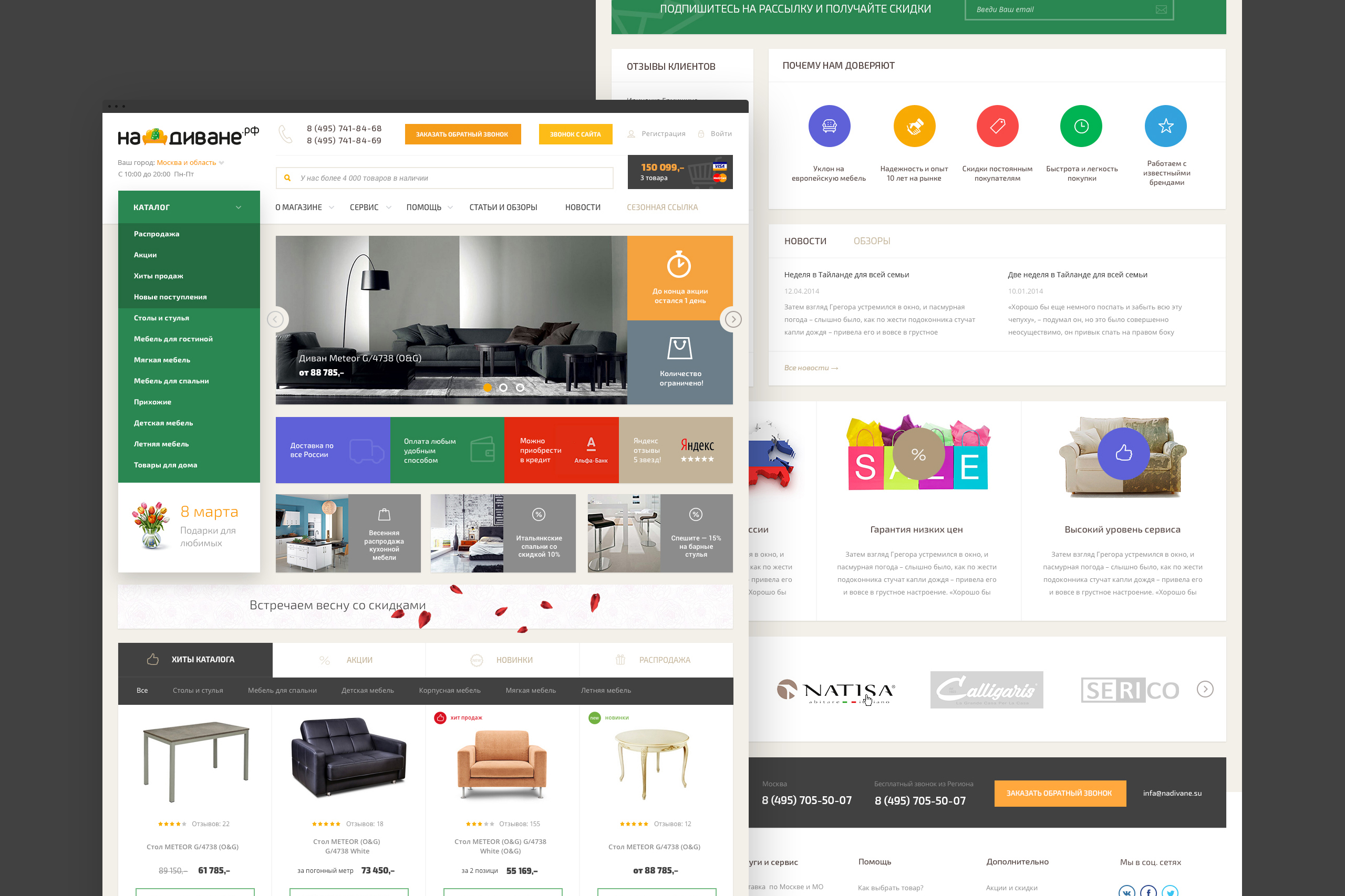 home page design Nadivane furniture store