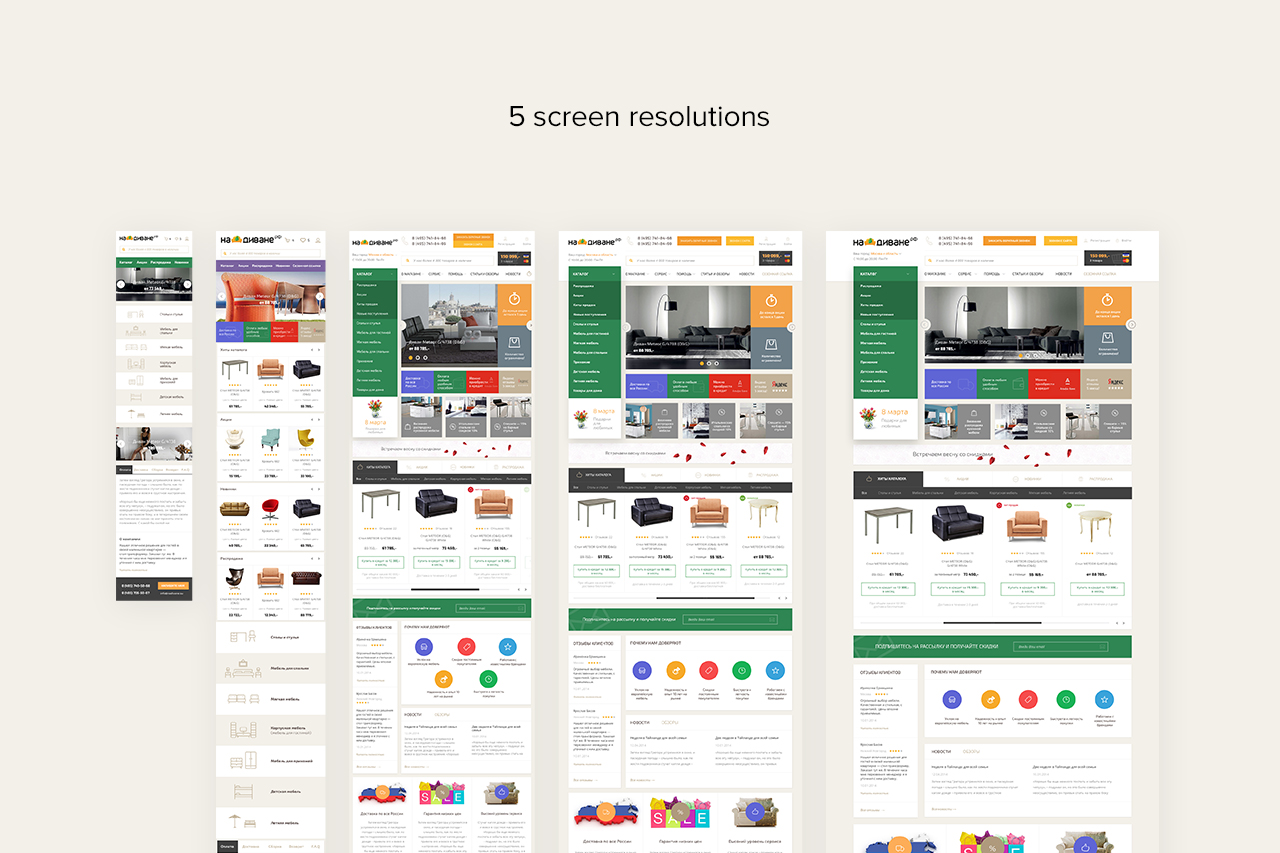 5 screen resolutions Nadivane furniture store