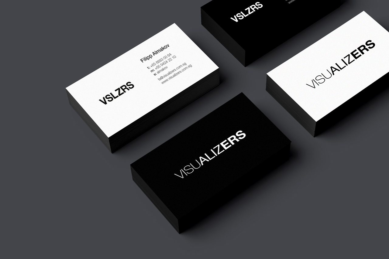 business cards design for Visualizers Multi-disciplinary design agency in Singapore 