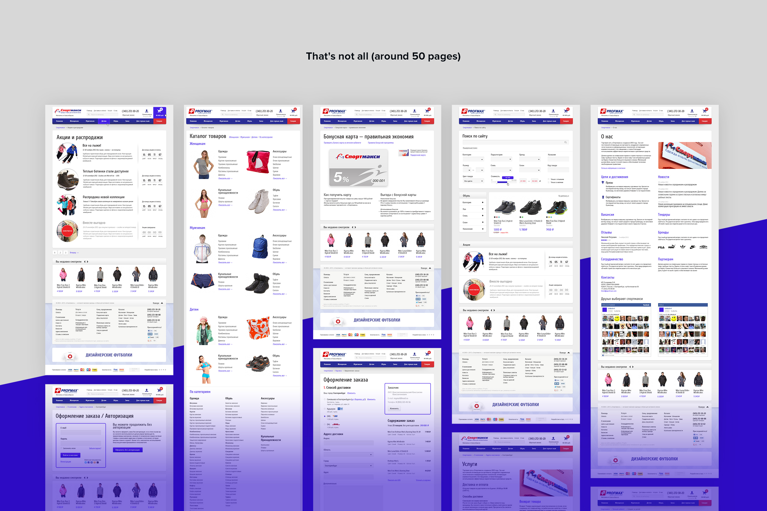 around 50 pages design for eCommerce Website