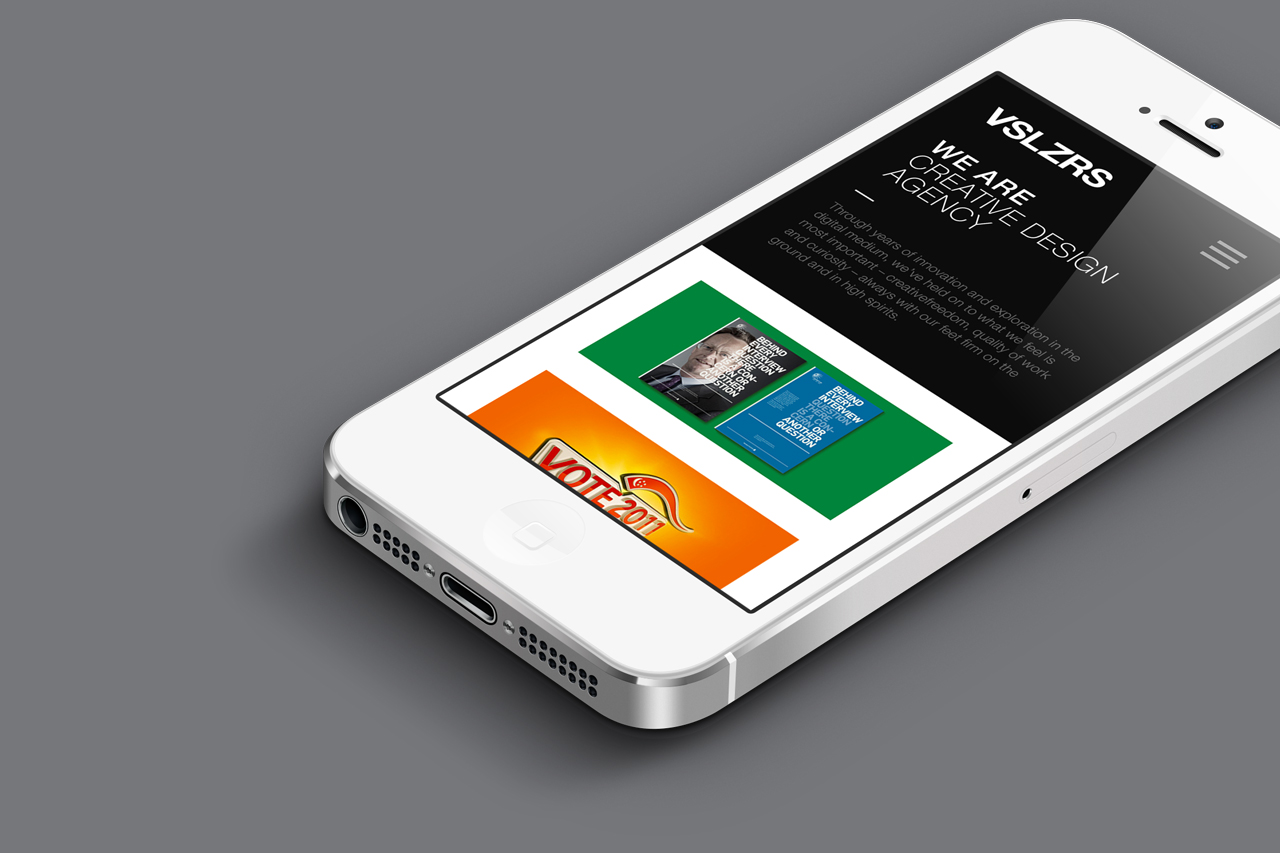 mobile version website for Visualizers Multi-disciplinary design agency
