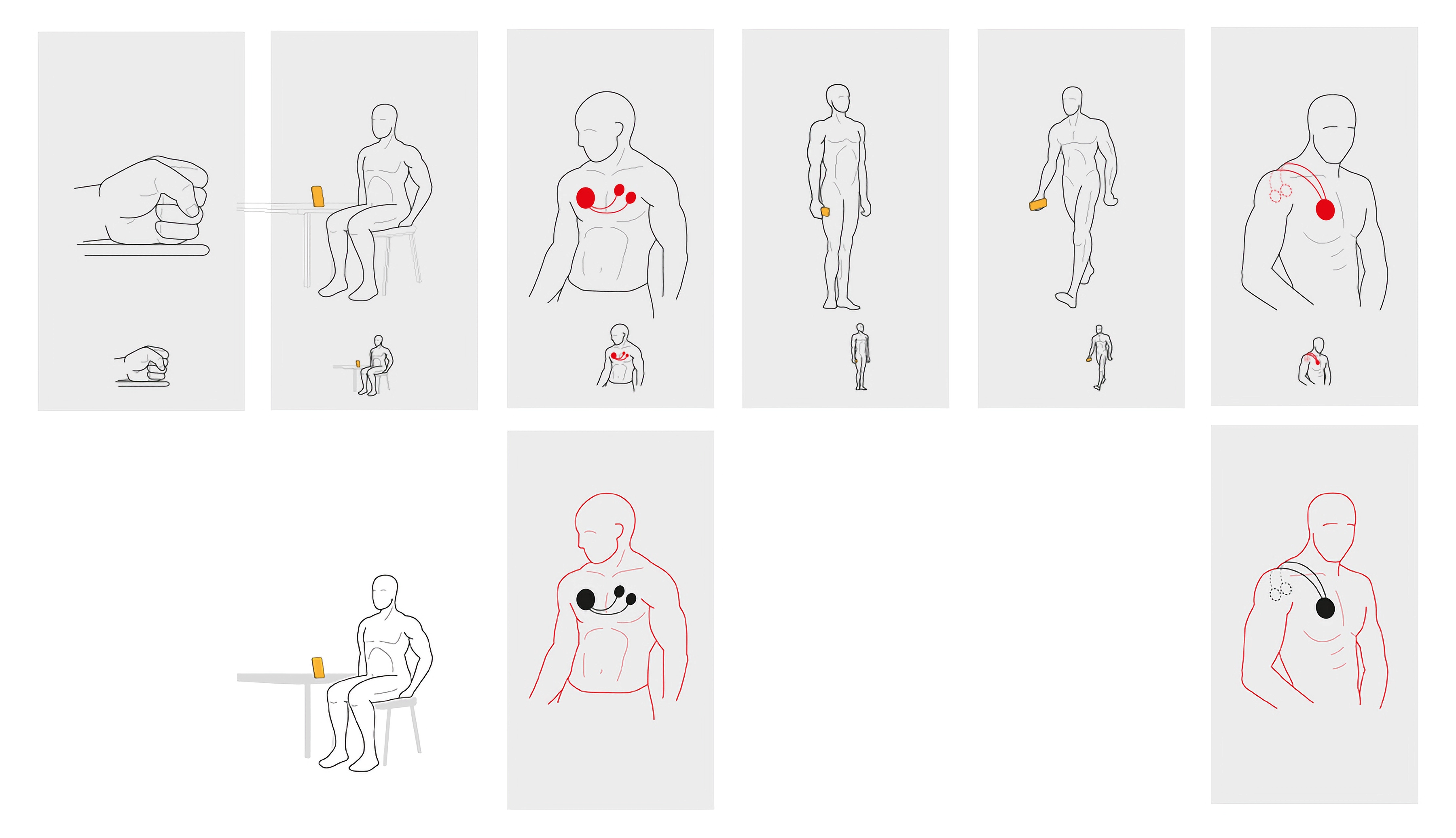 Sporty silhouettes illustration for PowerDot mobile app