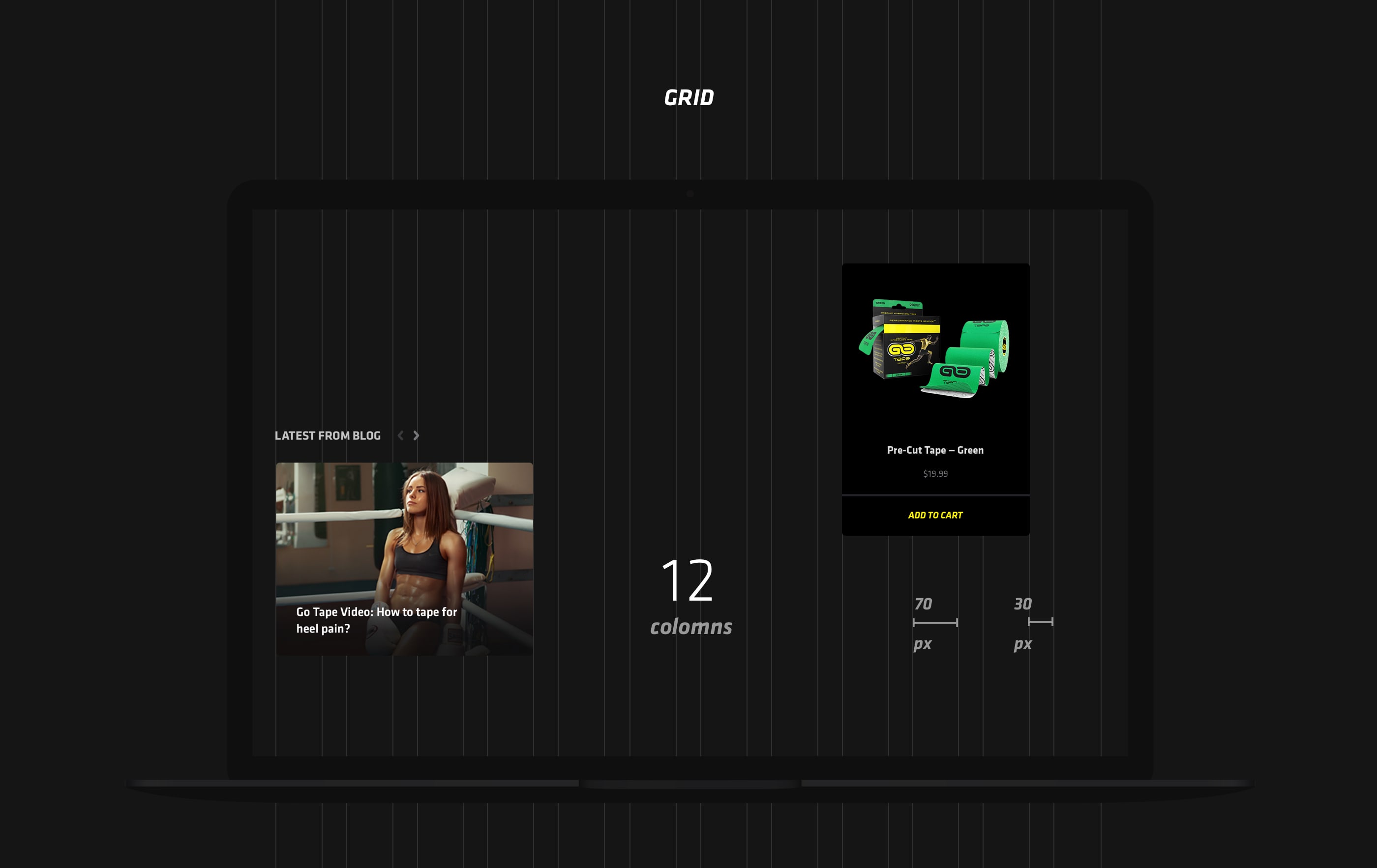 Website grid layout showcasing content.