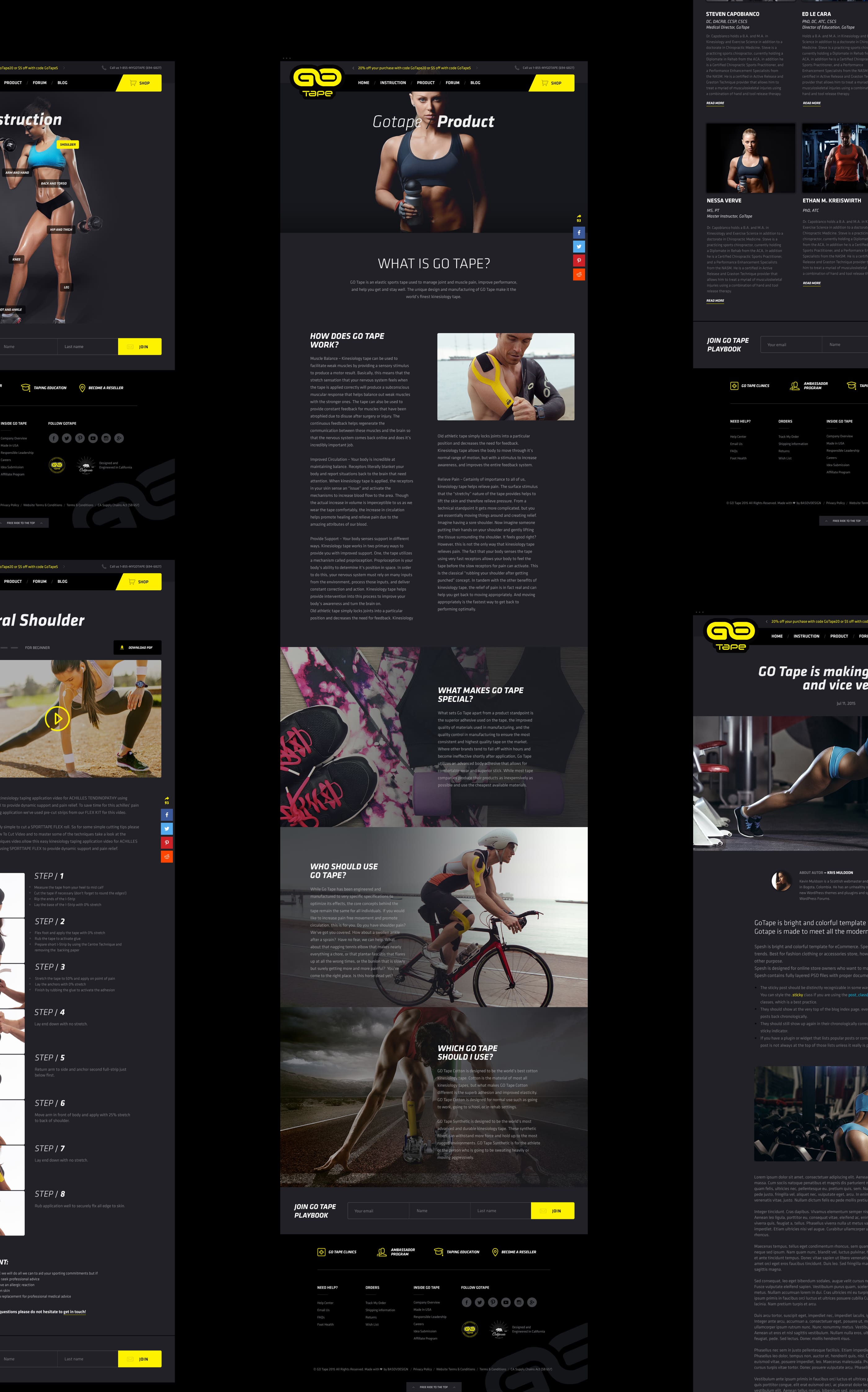 Website layout showcasing athletic products.