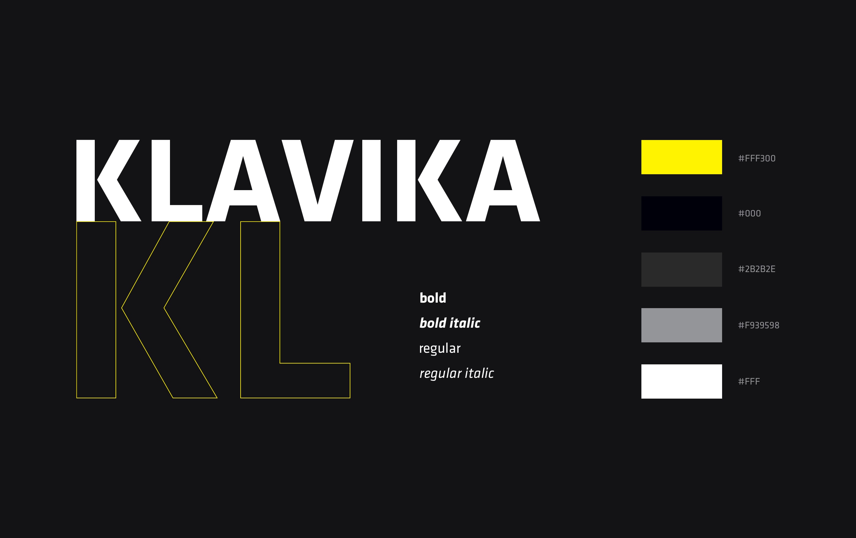 Klavika font styles and colors for gotape