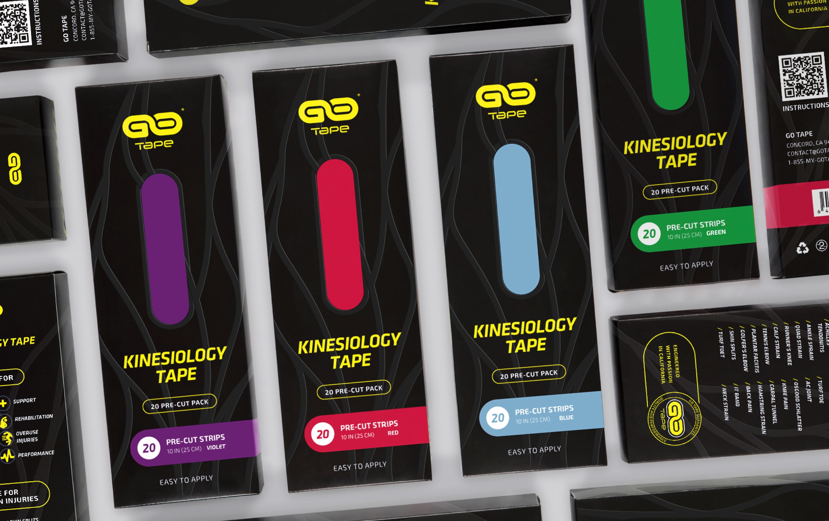 Colorful kinesiology tape packaging design