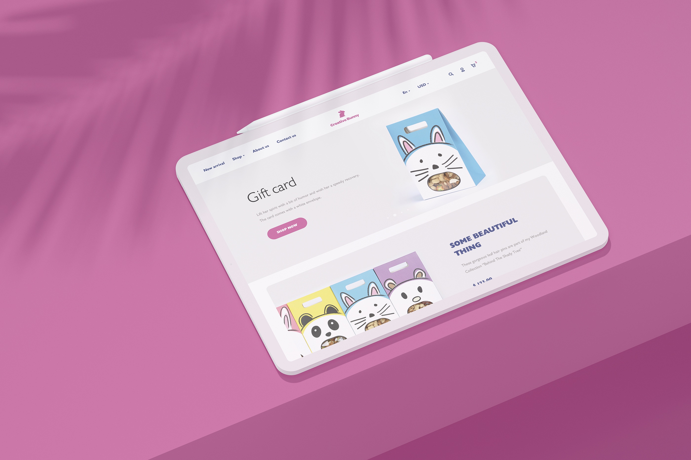 Creative Bunny eCommerce website design 