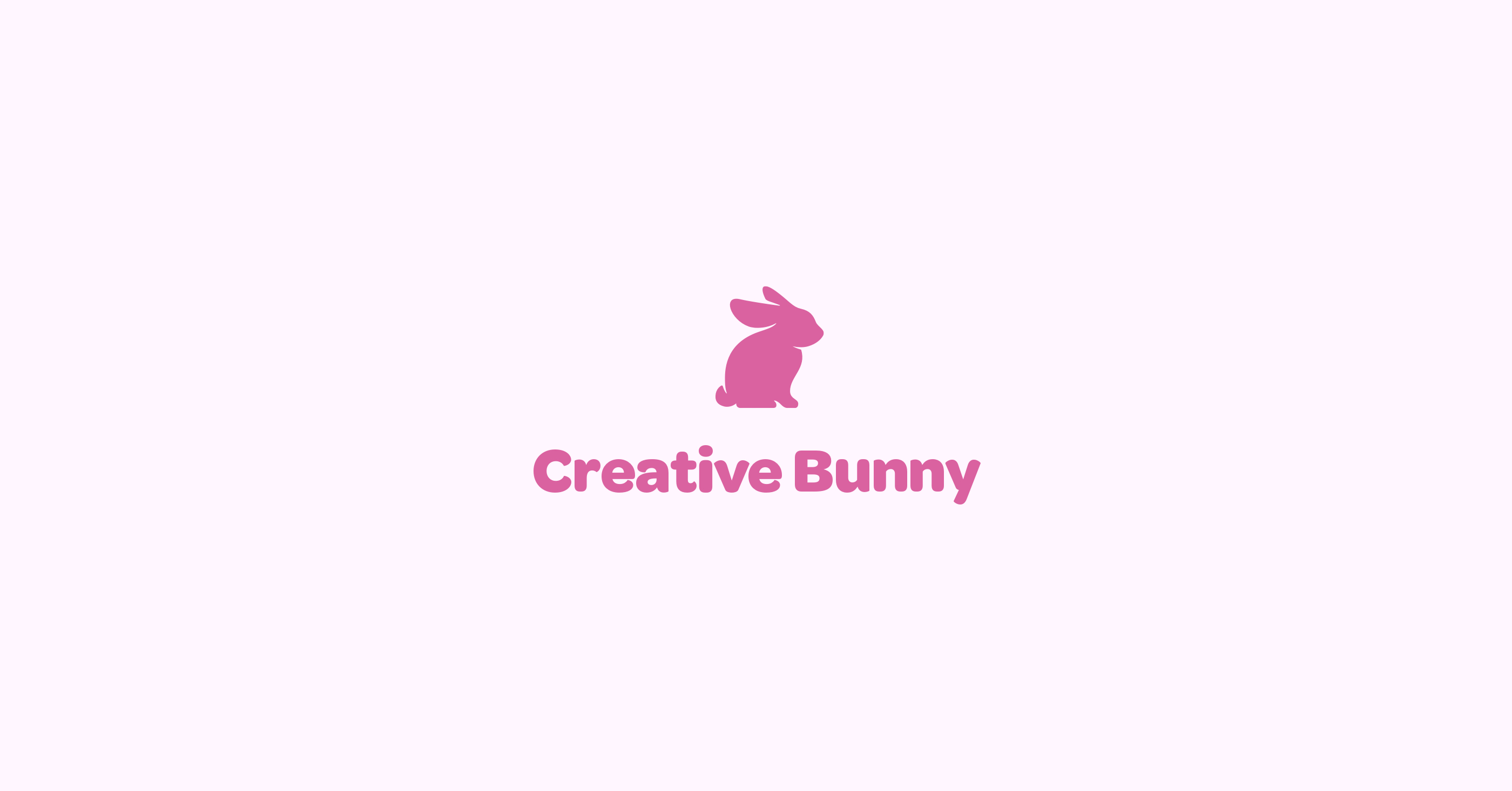 Pink creative bunny logo with text