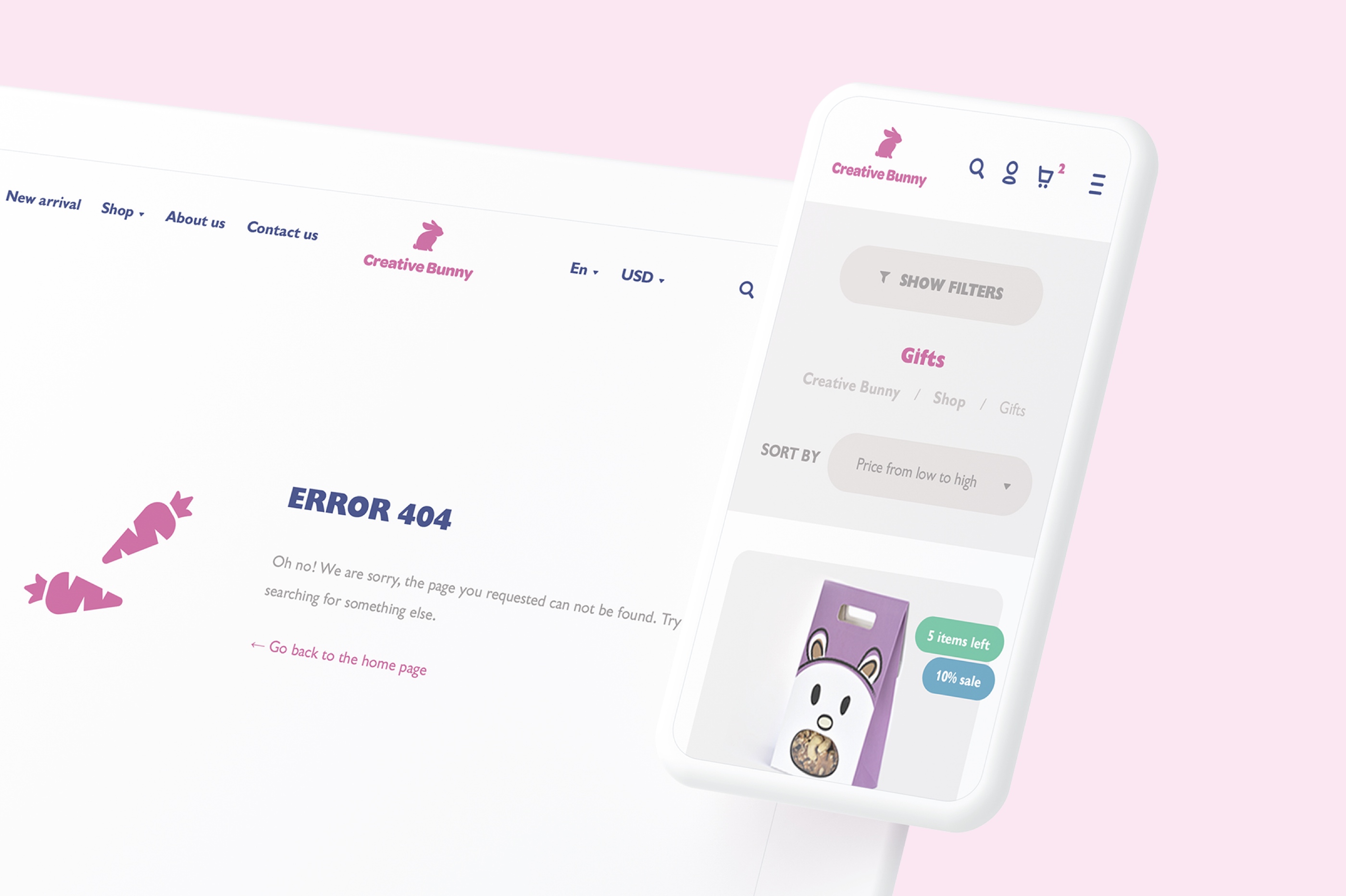 404 error page with mobile view