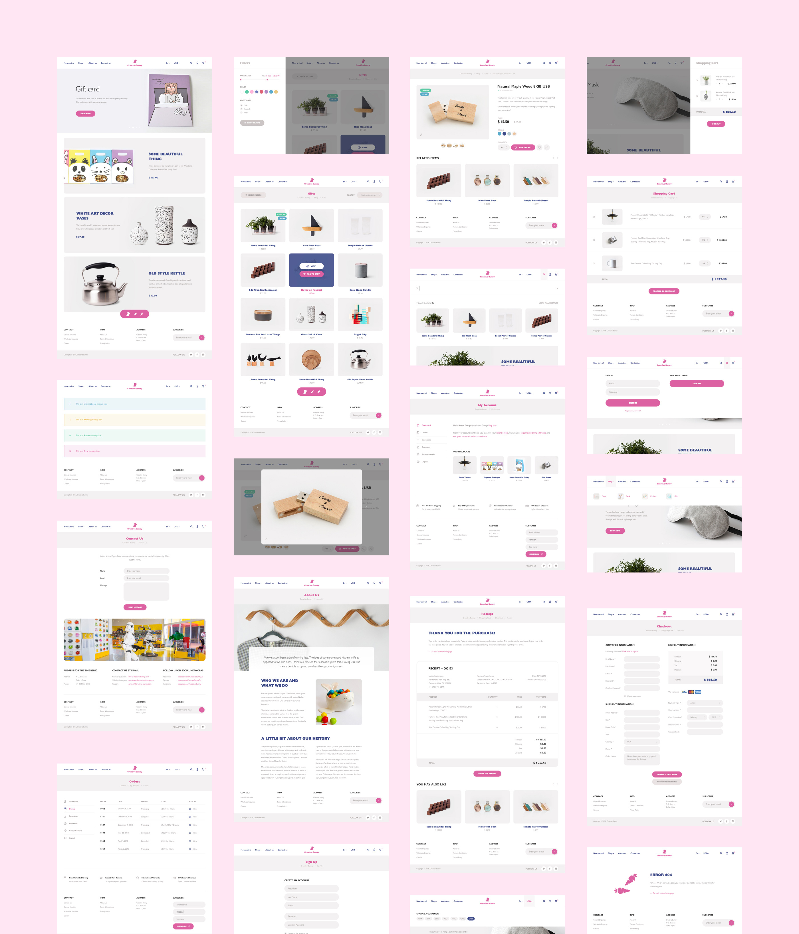 Colorful e-commerce website design layout