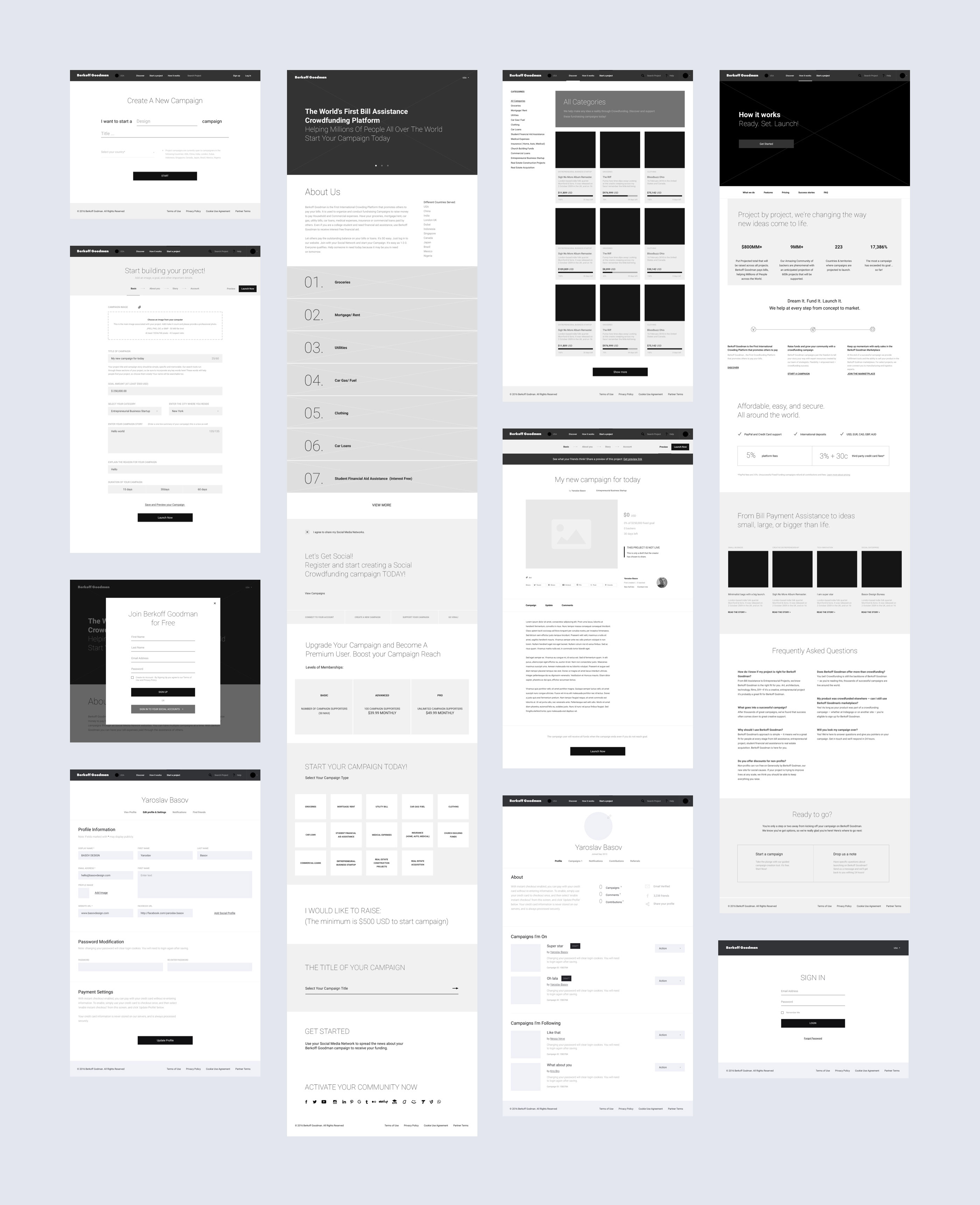 berkoff goodman website mockups wireframes by basov design