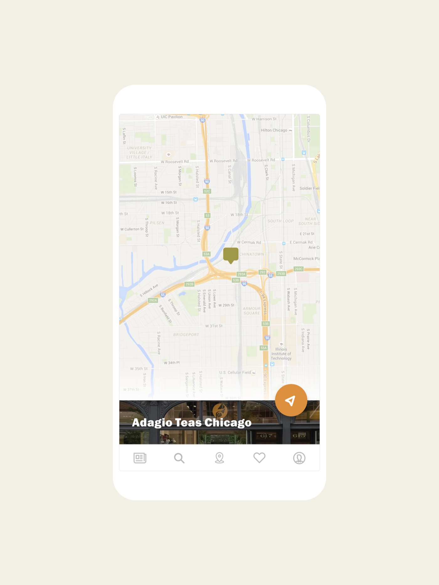 teamap showing Adagio Teas location