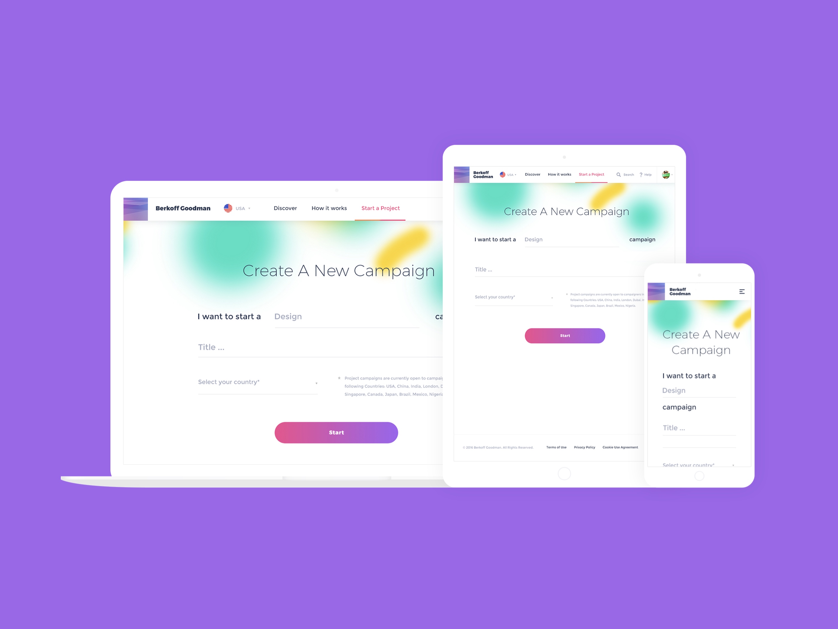 Responsive website design on multiple devices
