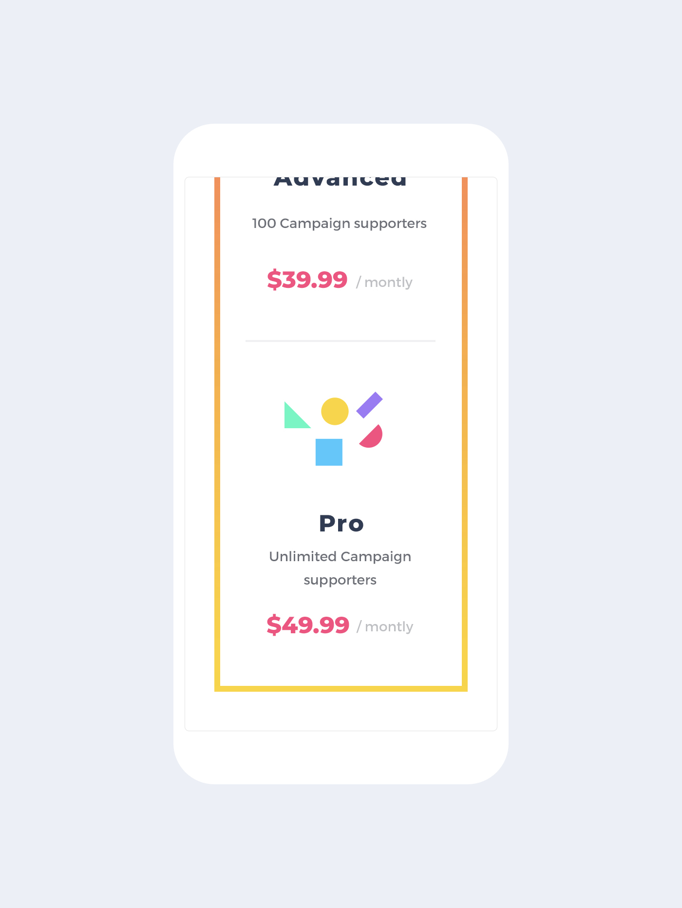 Mobile pricing plans for campaigns