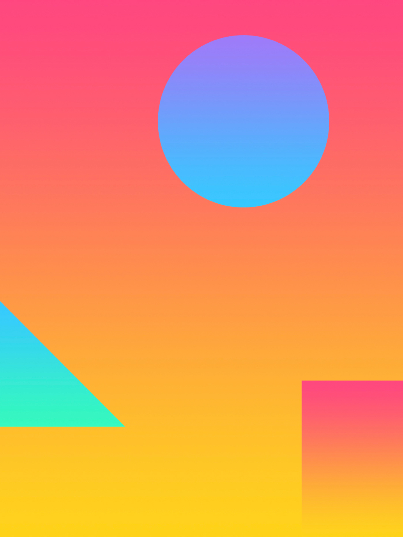 Colorful geometric shapes on gradient background