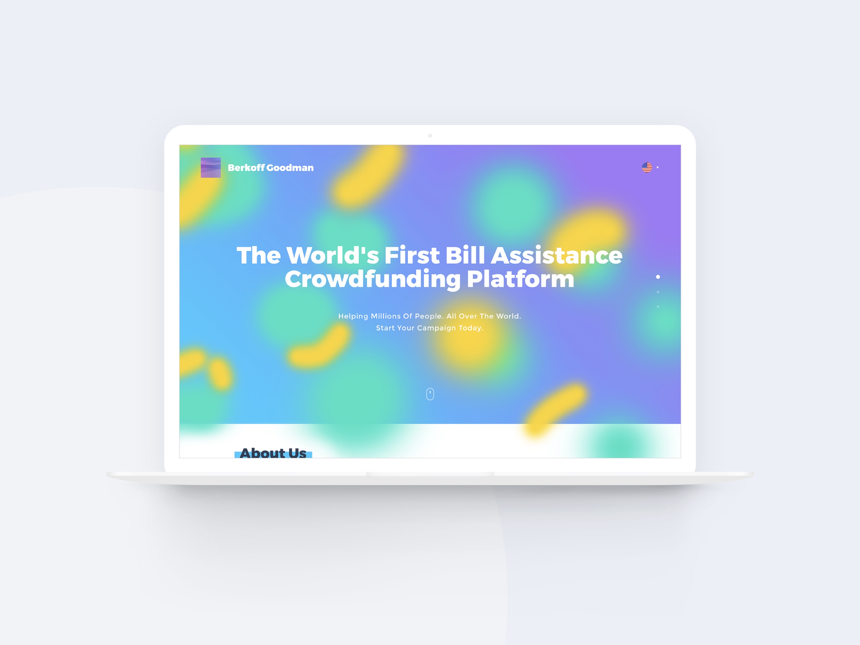 Colorful crowdfunding platform homepage design