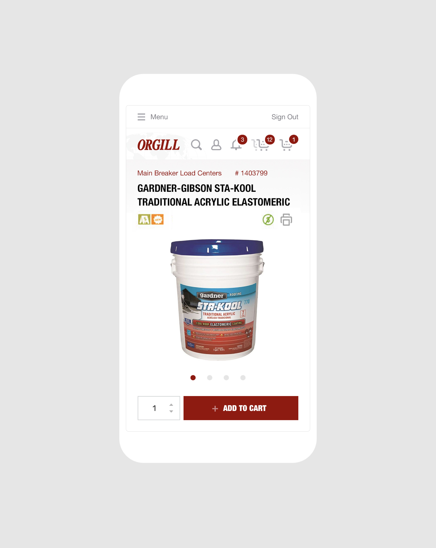 Mobile view of paint product listing