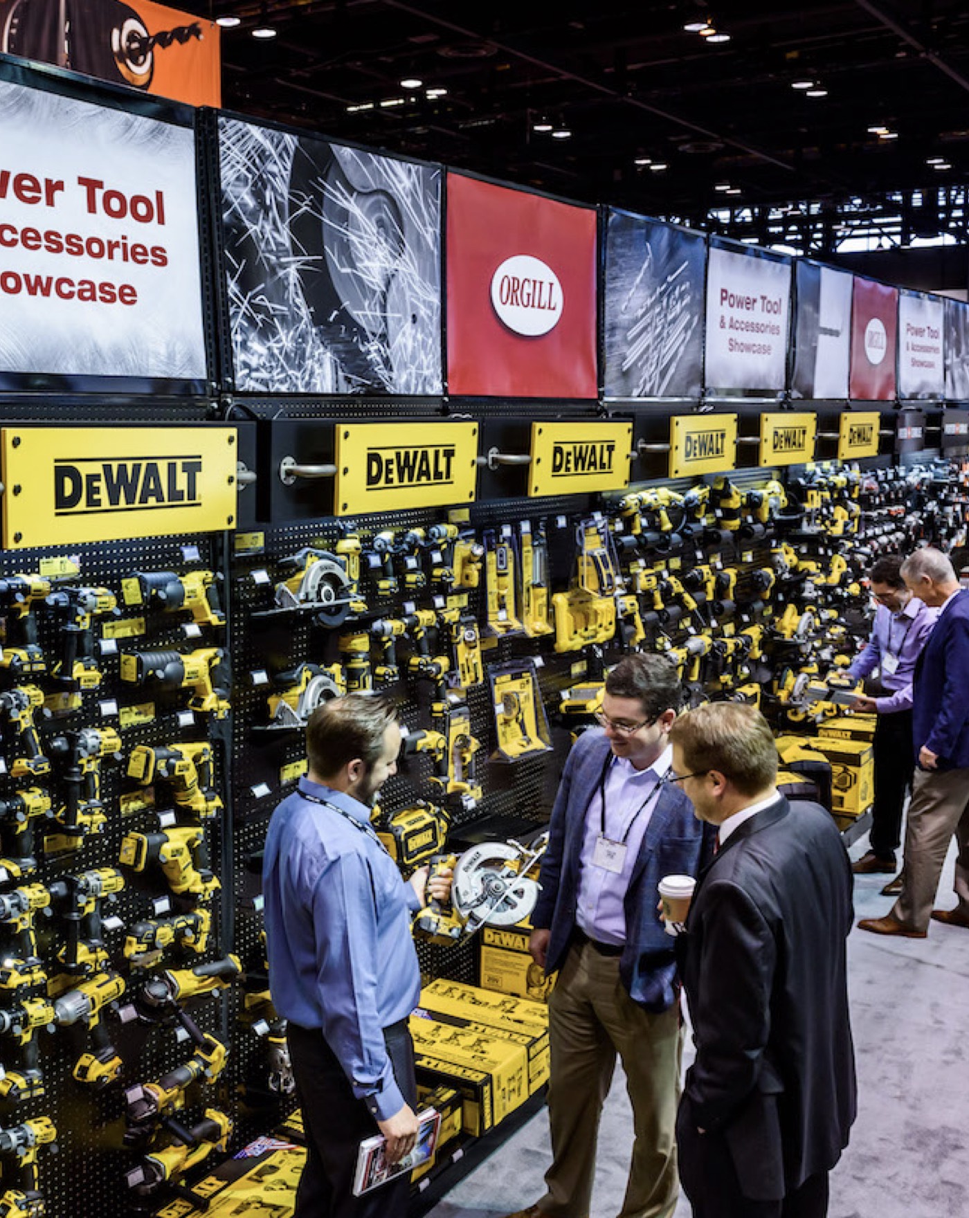 Power tools displayed at trade show
