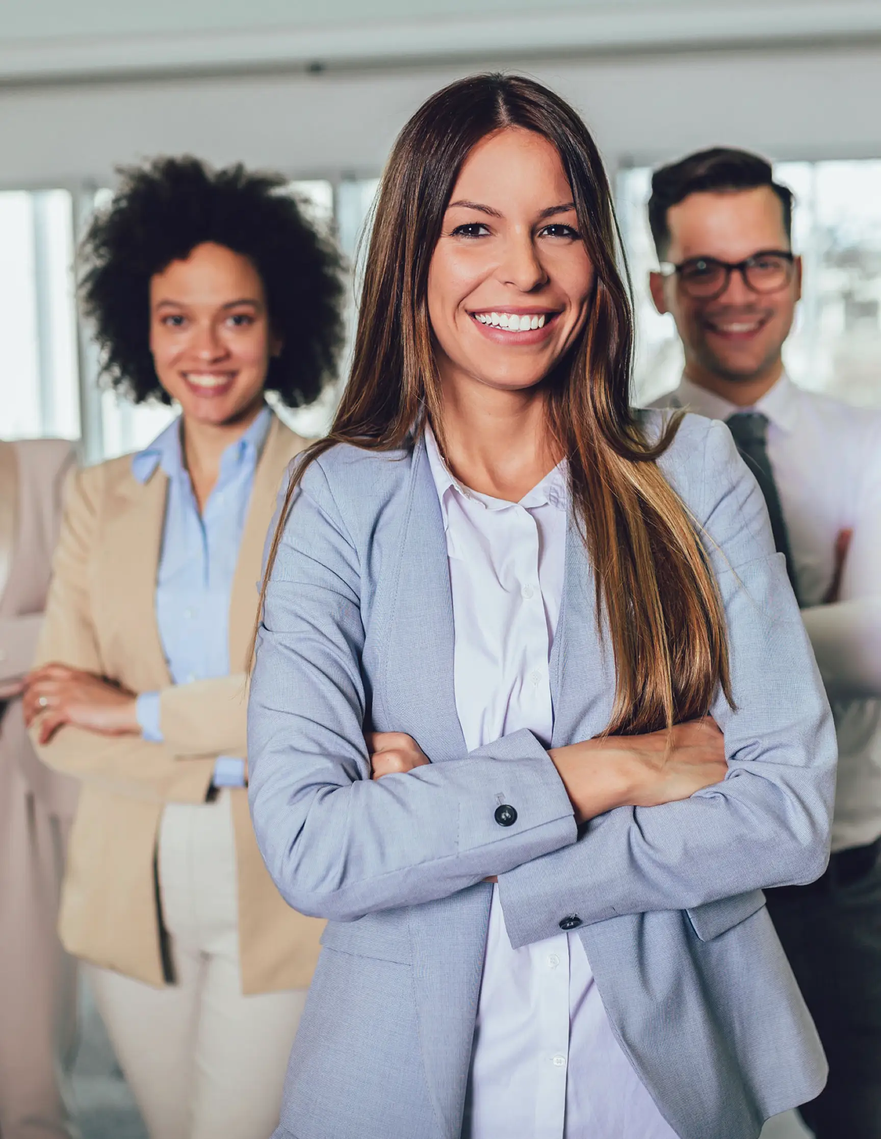 Professional group in business attire.