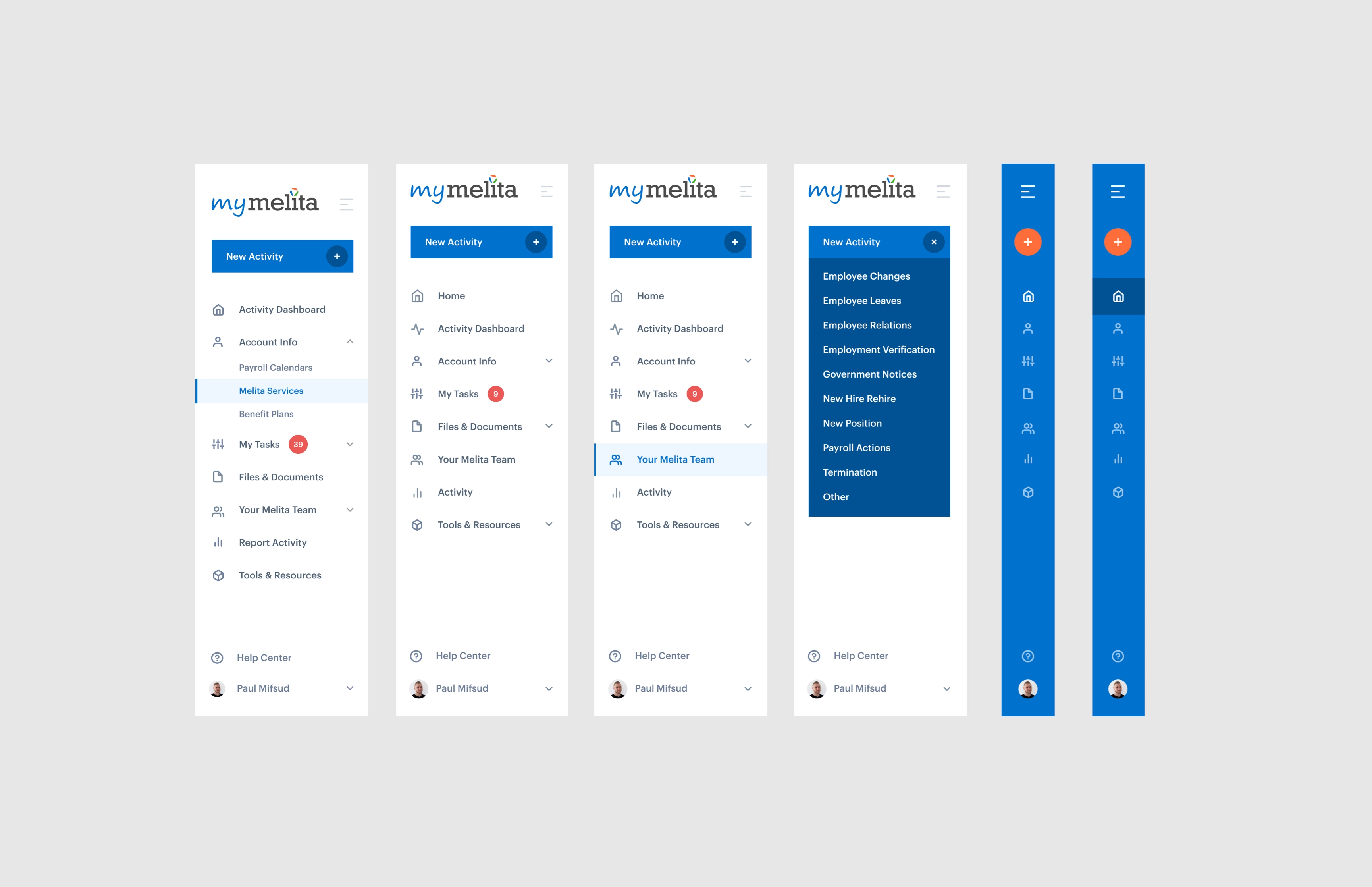 User interface for HR management system