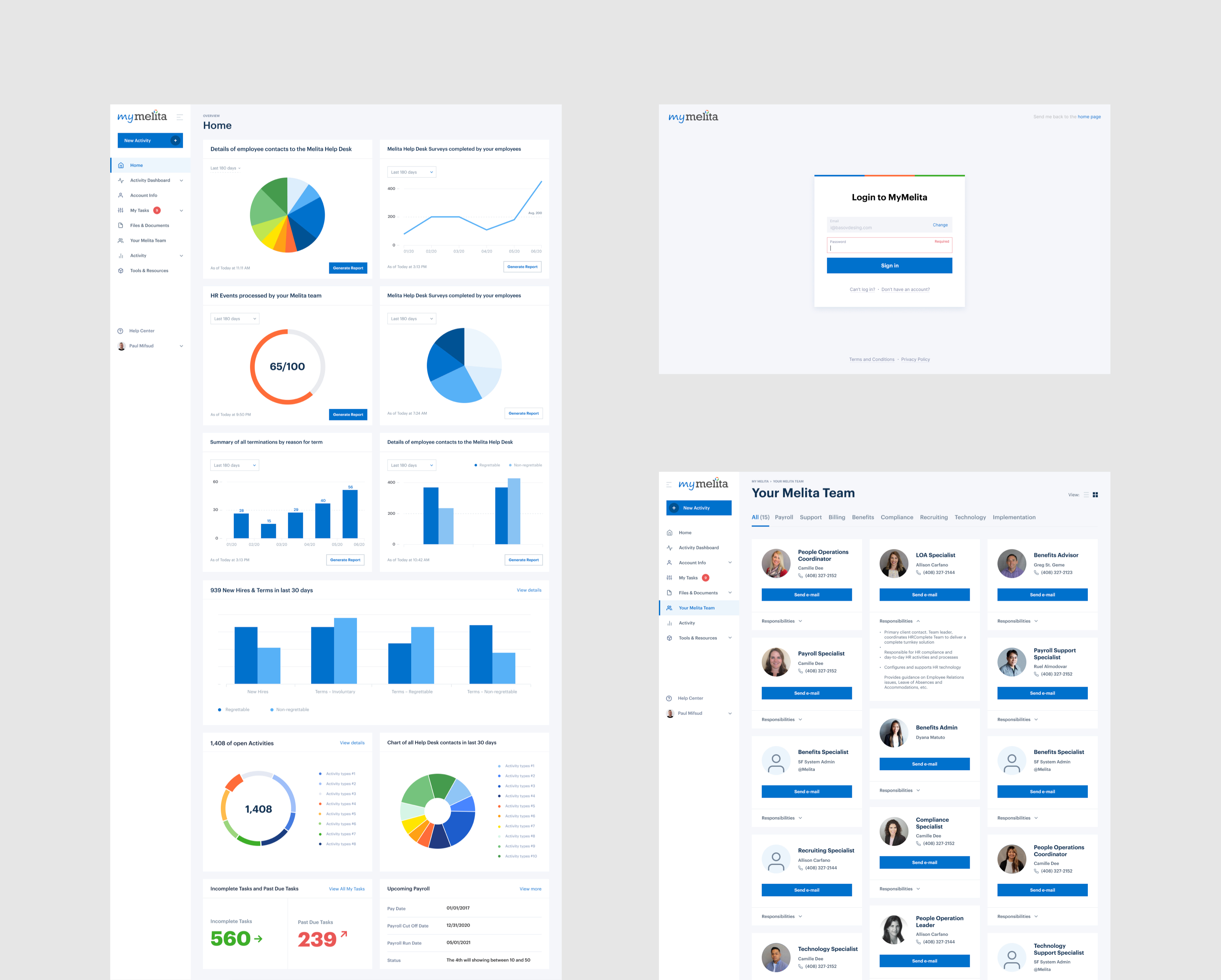 Sleek dashboard with data visualizations.