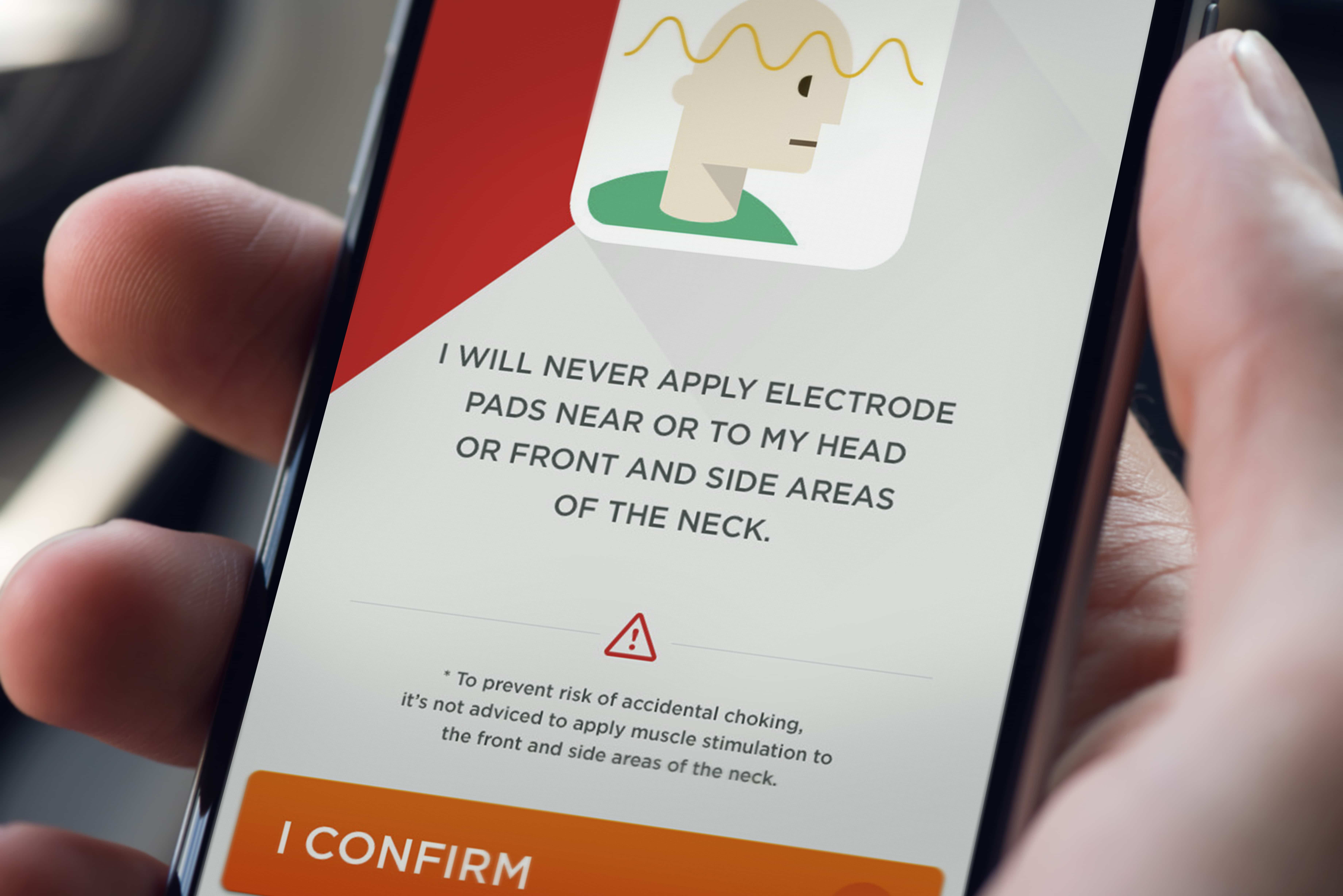 To prevent risk of accidental mobile screen for PowerDot muscle stimulation device