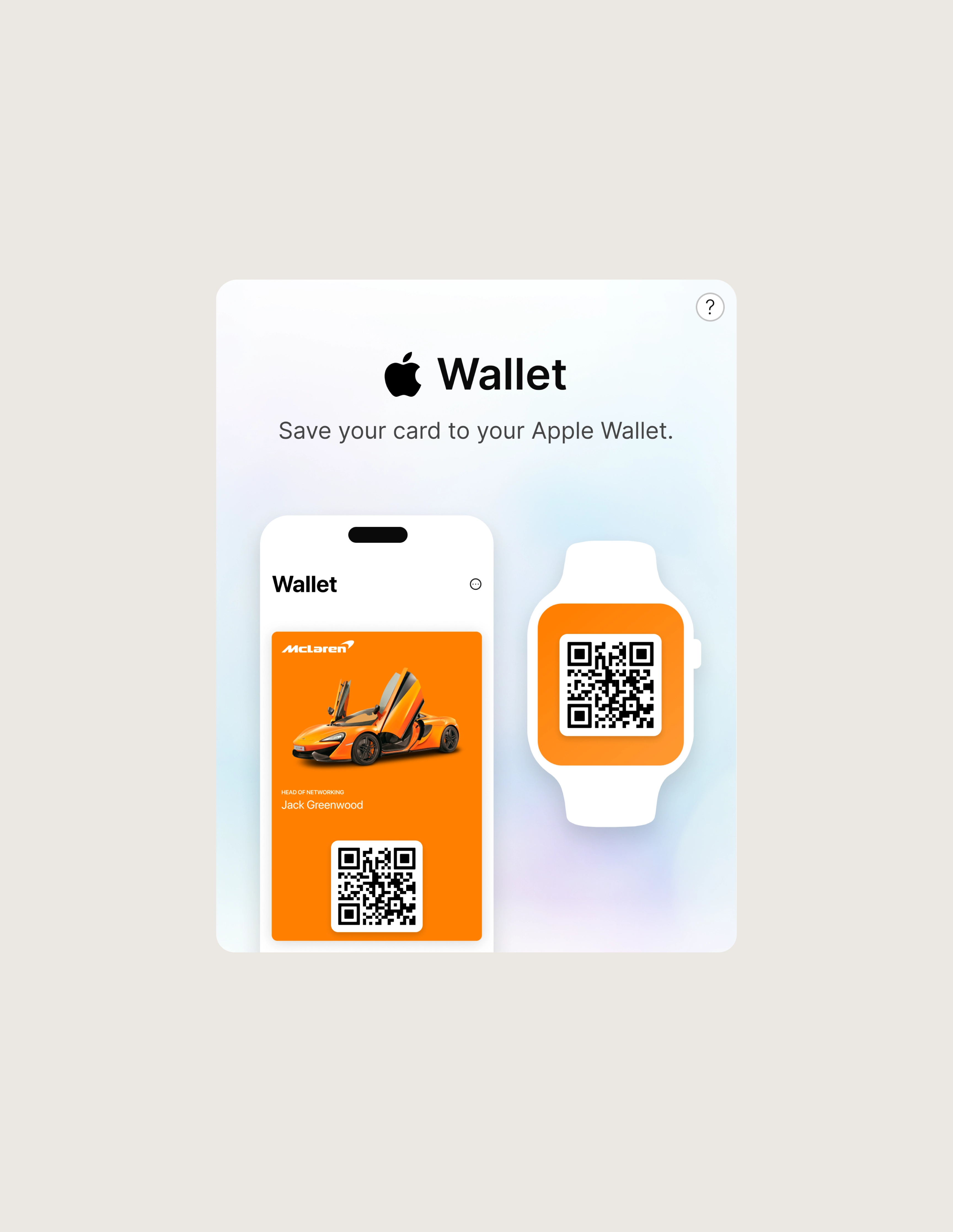 Save your card to your Apple wallet V1CE