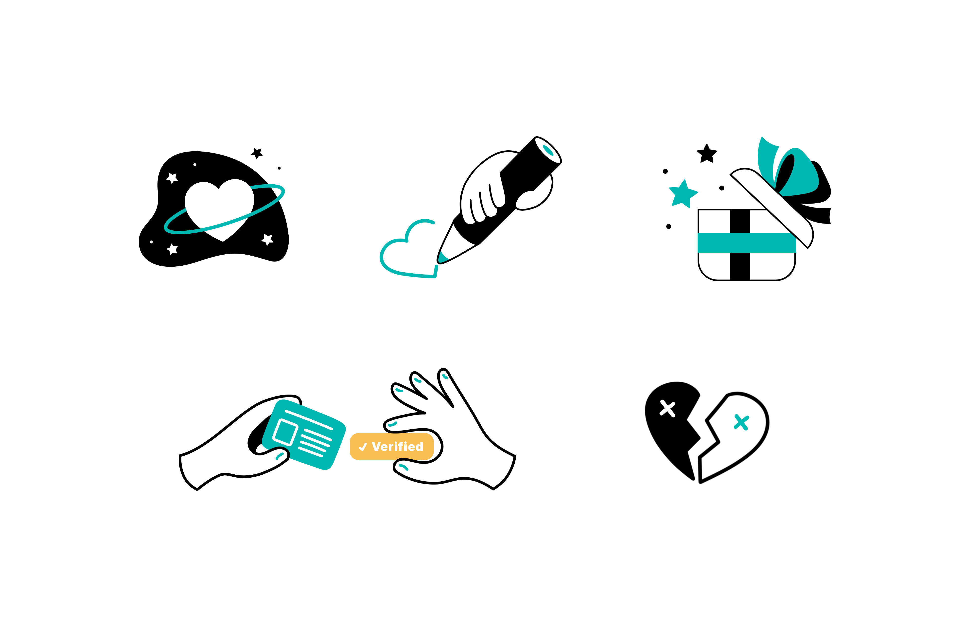 illustrations dating app 