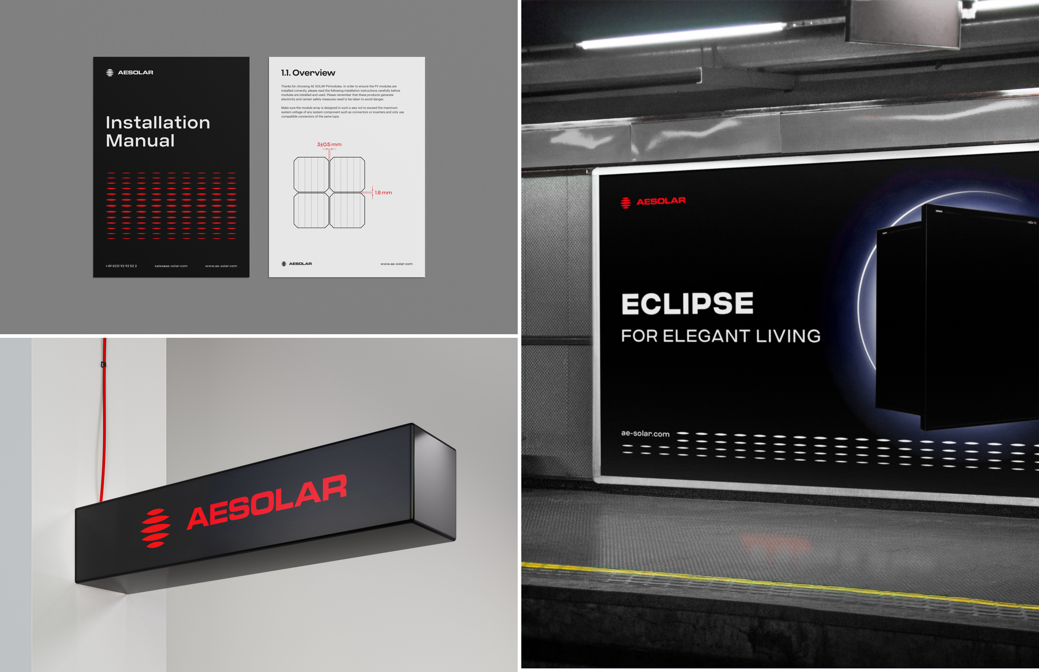 Posters and billboard design for AE Solar Renewable energy company