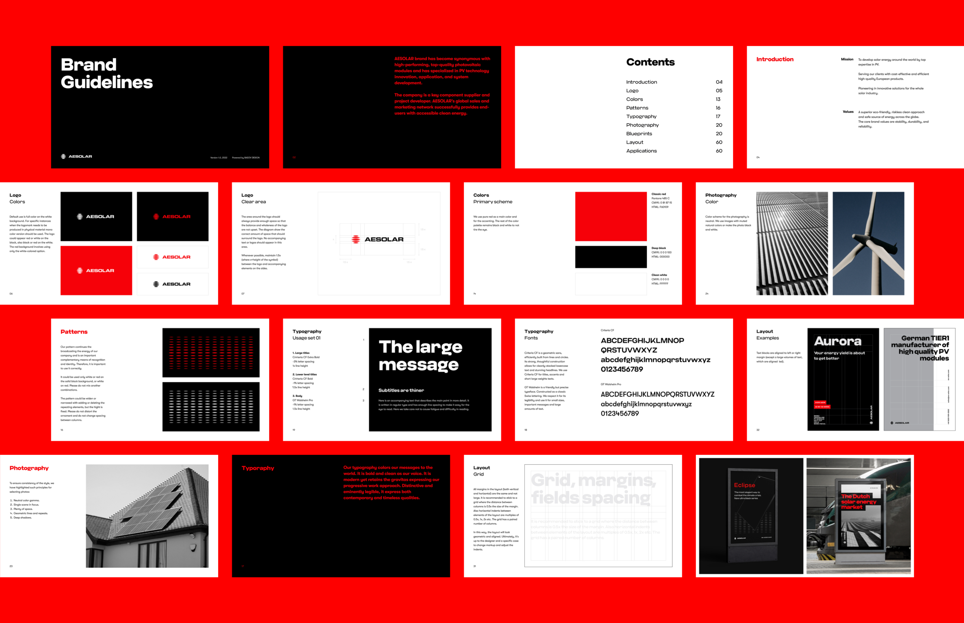 Brand guidlines design for AE Solar Renewable energy company