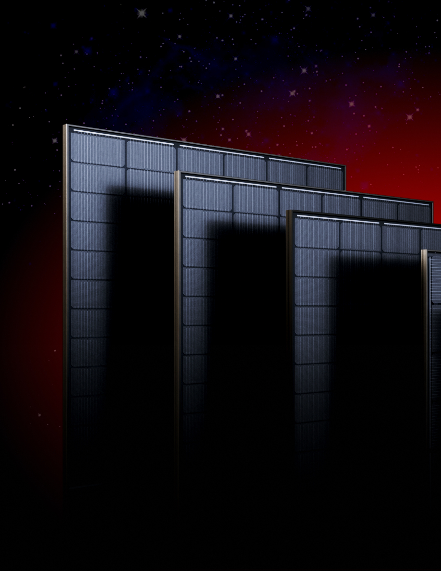 solar panels 3d render for AE Solar Renewable energy company website