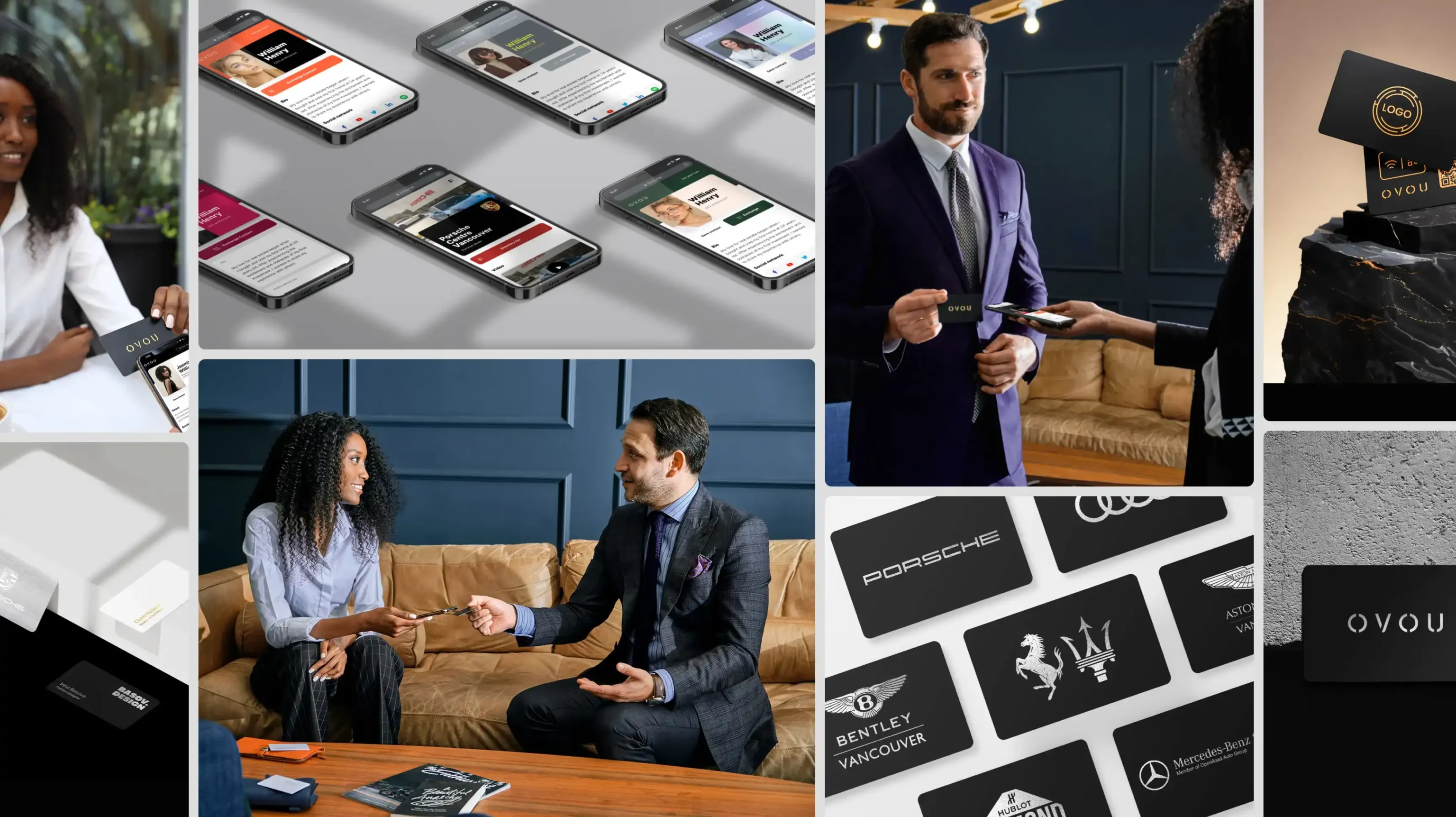 a collage of a man and a woman OVOU Teams design by basov design