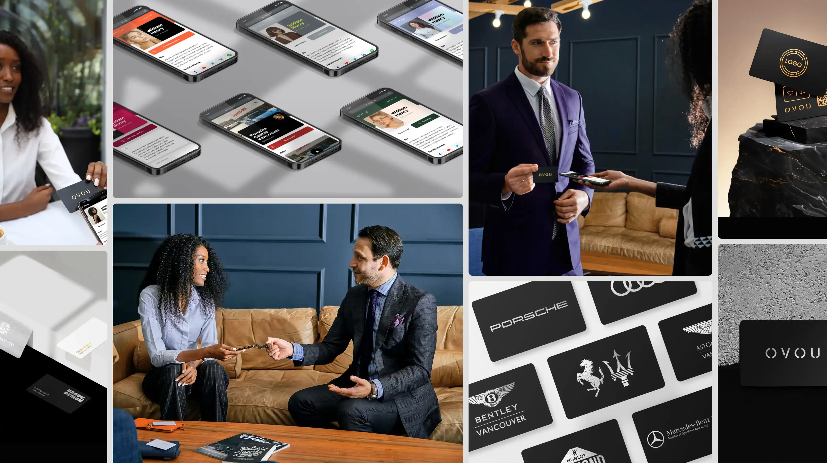 a collage of a man and a woman OVOU Teams design by basov design