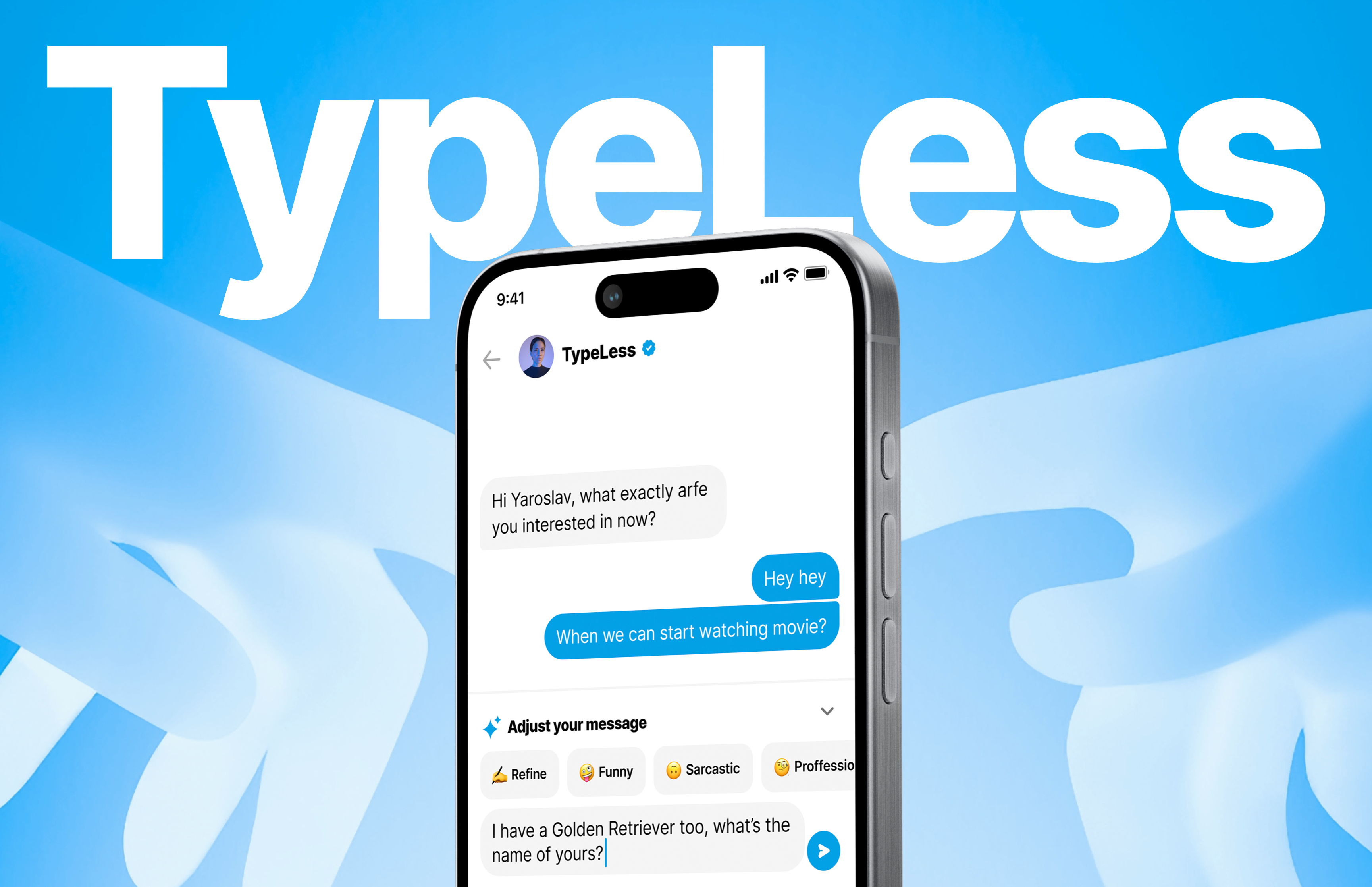 Messaging app with AI suggestions interface