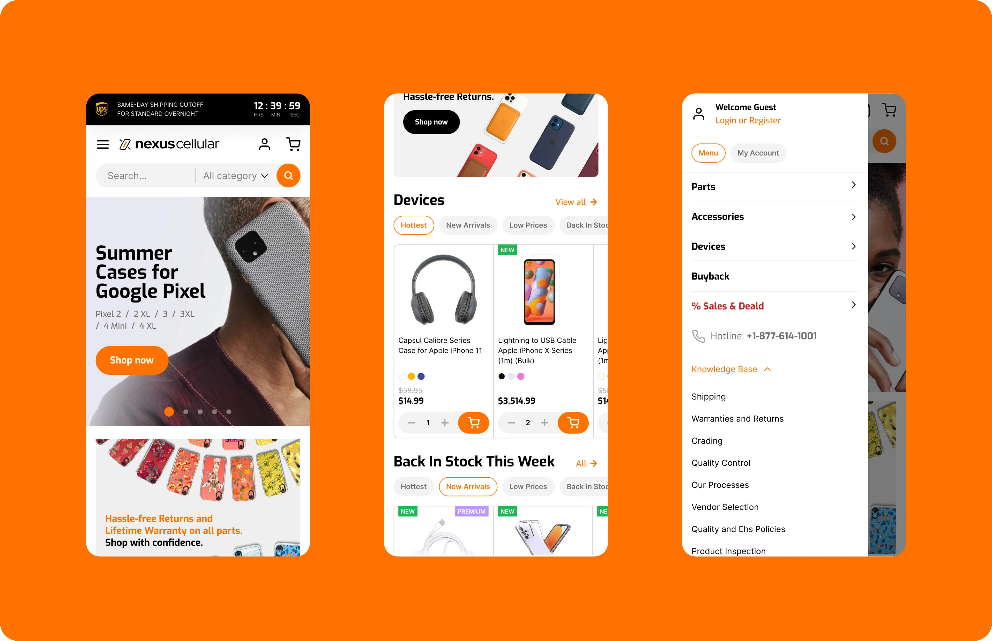 Nexus cellular website mobile design