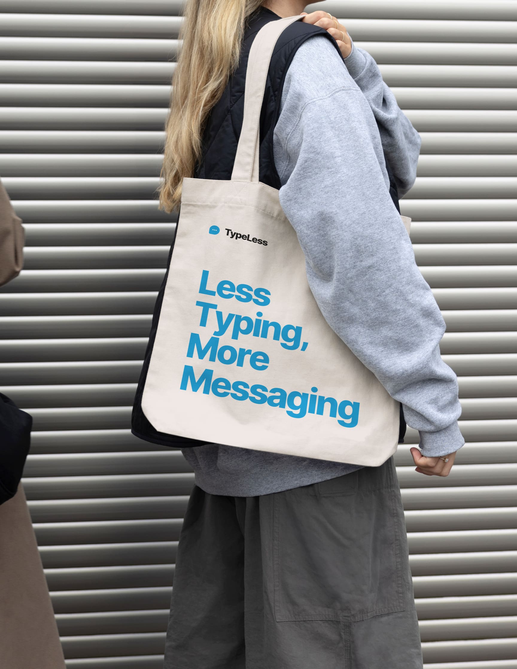 Tote bag promoting efficient messaging.