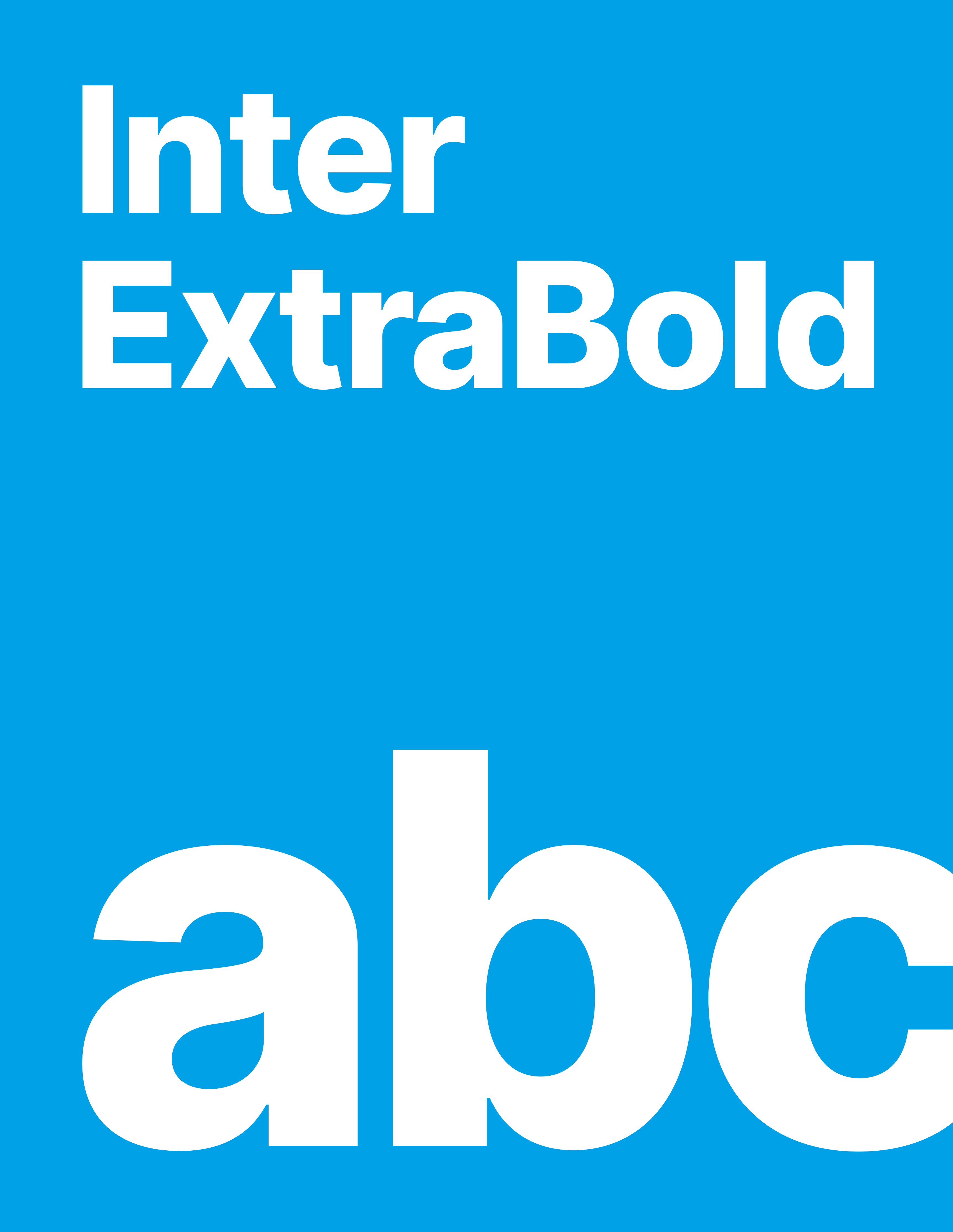 Bold typography on bright blue background