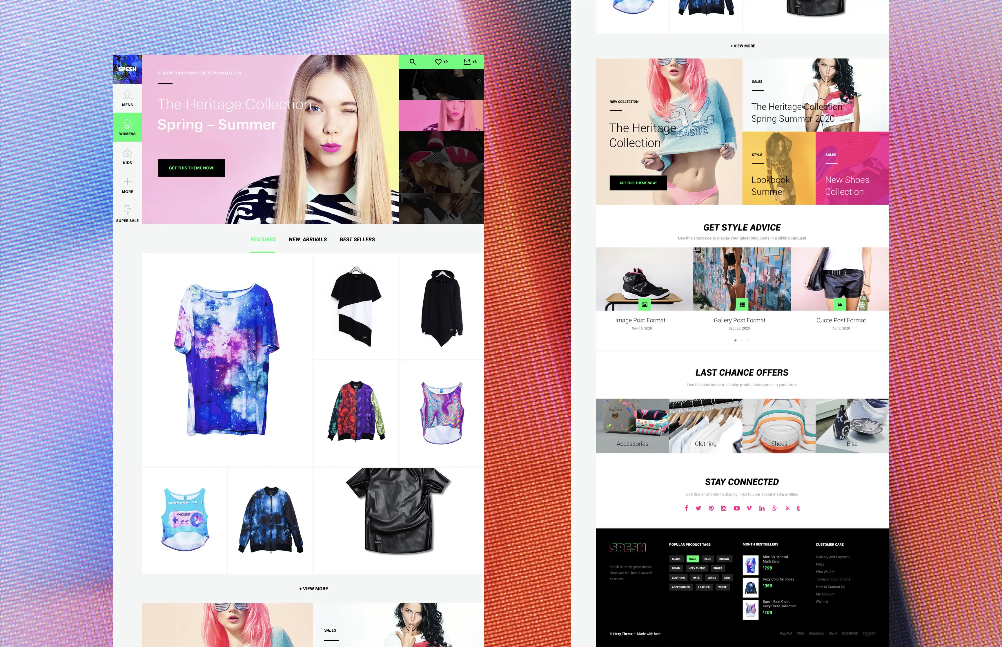 Spesh home page design ecommerce