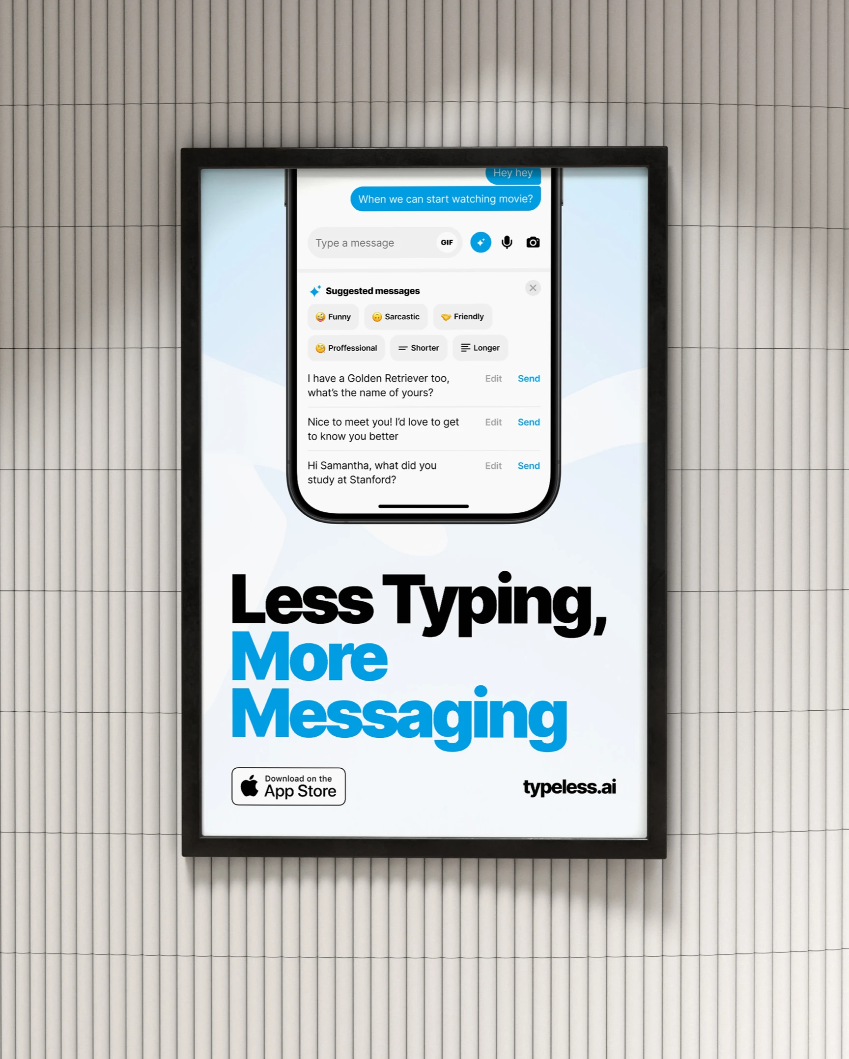 Promoting efficient messaging app features.