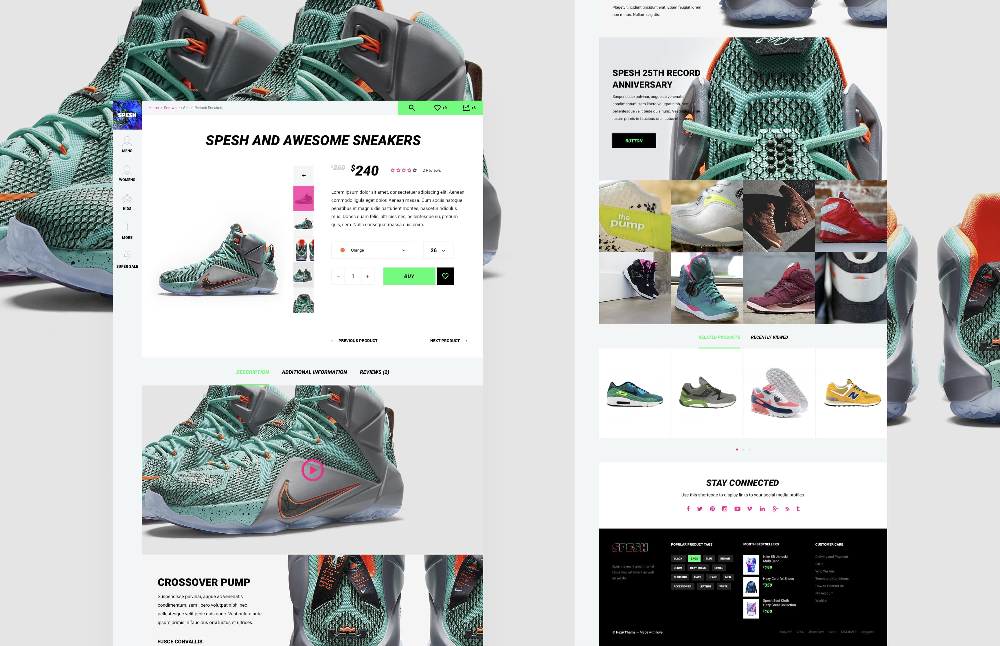 Spesh product page ecommerce website shop cyberpunk style by basov design
