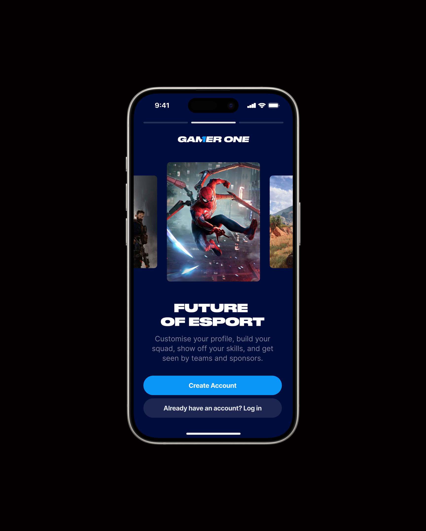09_1 mobile app for gamer one branding and website by basov desing