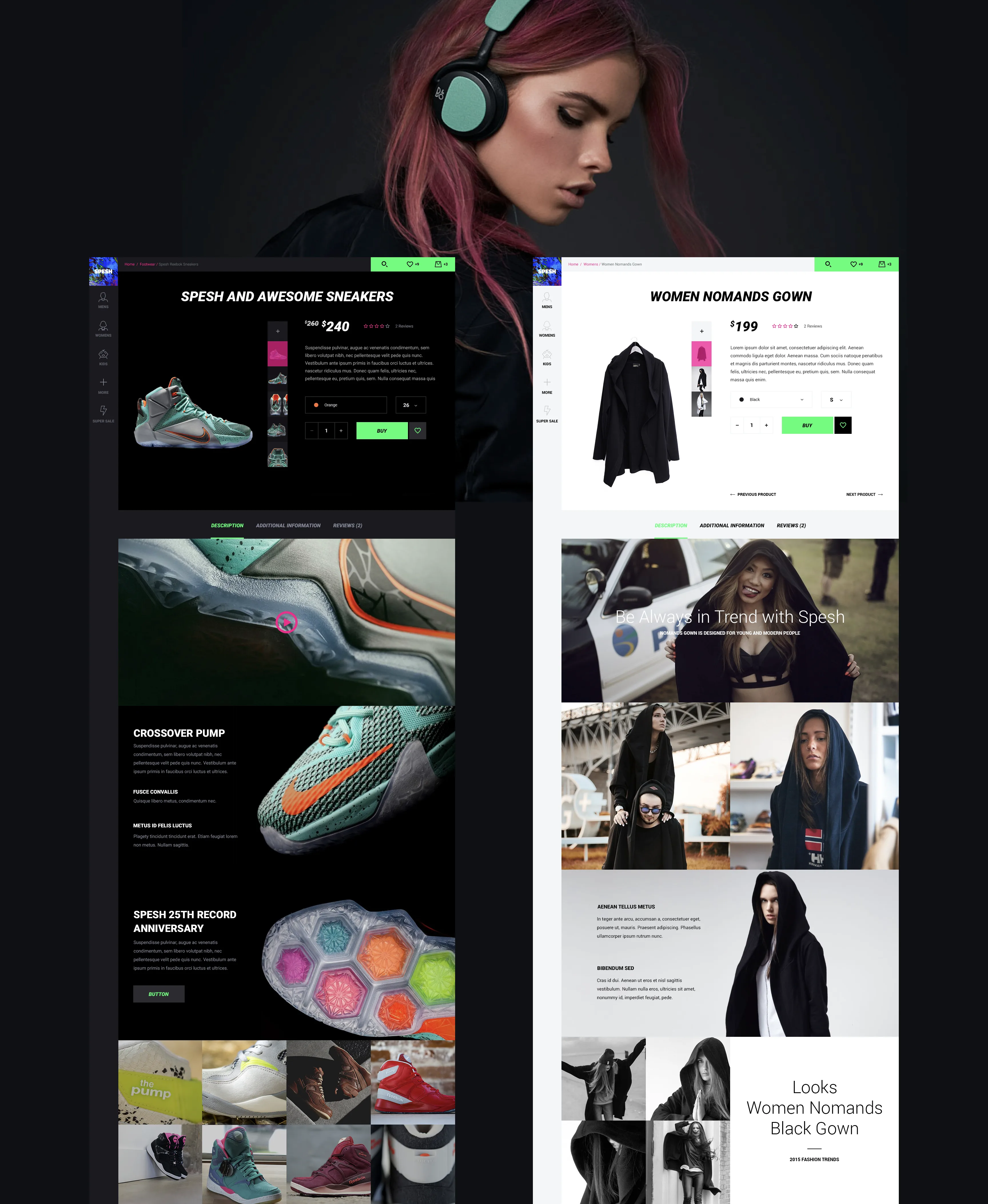 spesh Single Product page design by basov design