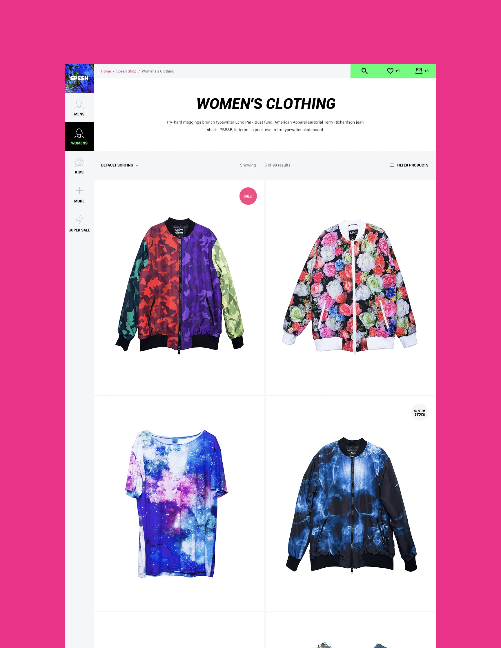 Spesh catalog 2 columns ecommerce website shop